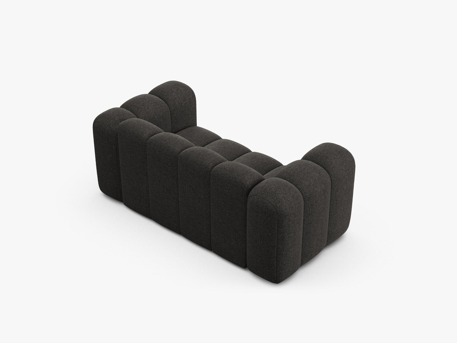 Micadoni Sofa Lupine 2-Sitzer kleine Version Chenille Eden Dunkelgrau