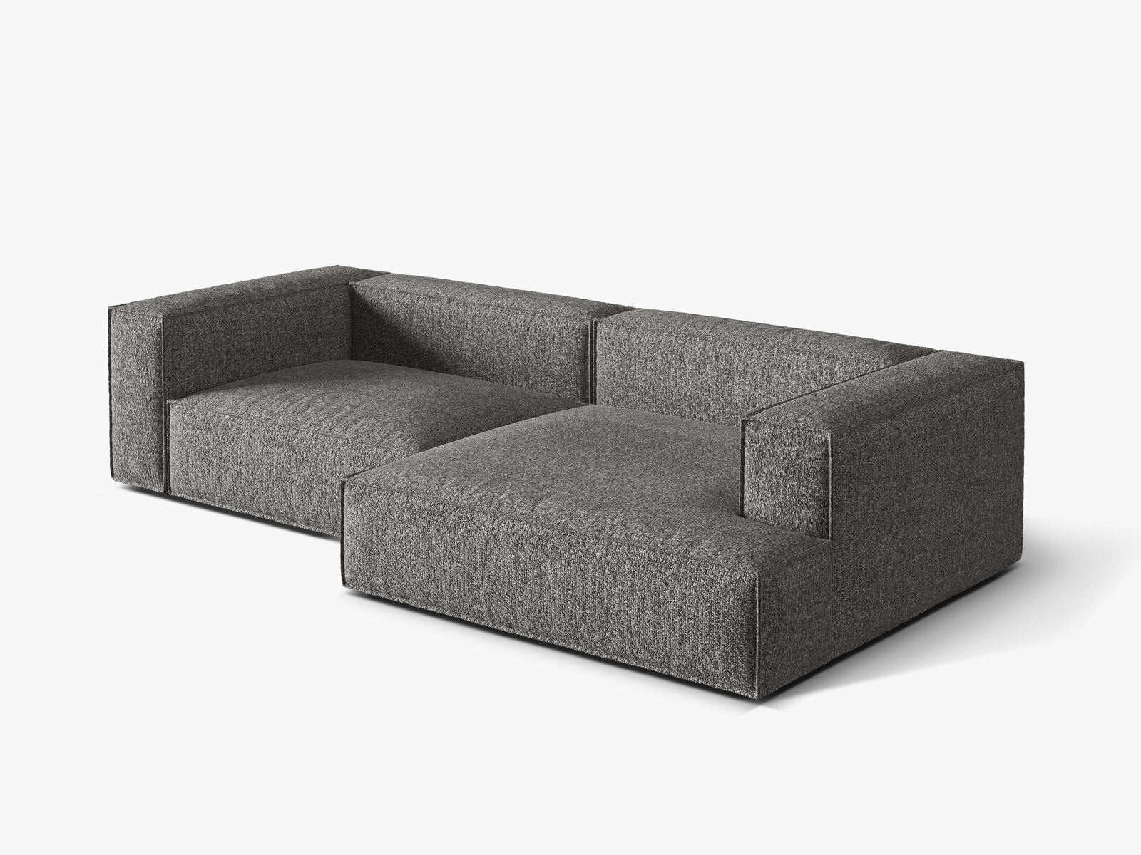 Micadoni Ecksofa Nuria 4-Sitzer Rechts Boucle Graphit