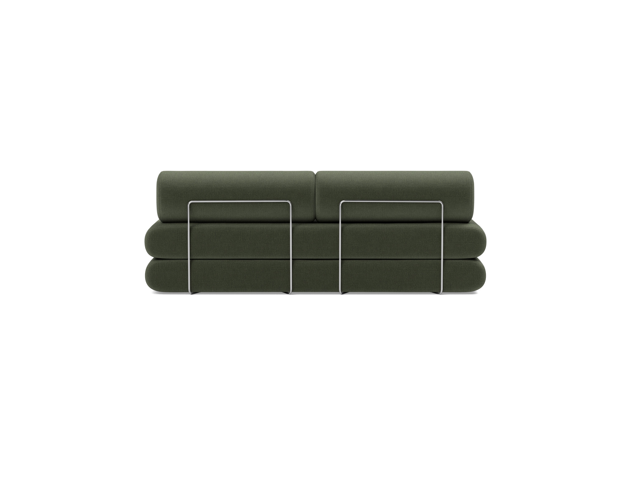Tagesbett Circlus mit Rückenrollen Chenille Esina 413-Olive-Green