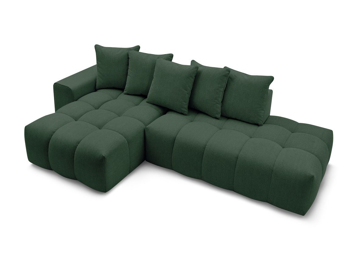 Bobochic Mont-blanc Ecksofa Melange-Stoff Grün Ecke links