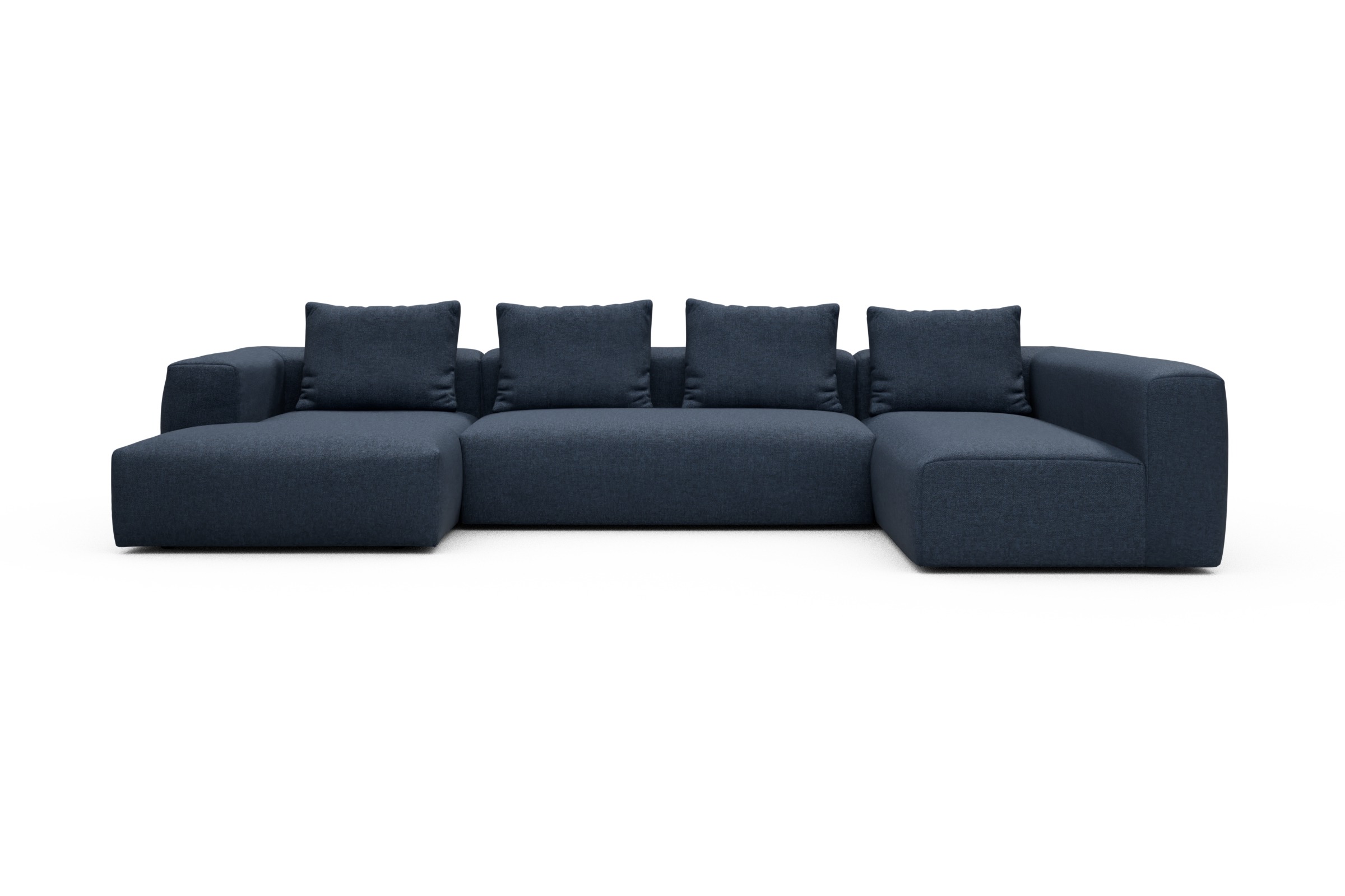 Skandi Home Wohnlandschaft Fred Chaiselongue links mit 2-Sitzer und lange Armlehne rechts Sama-Deep-Blue moebelfaktor