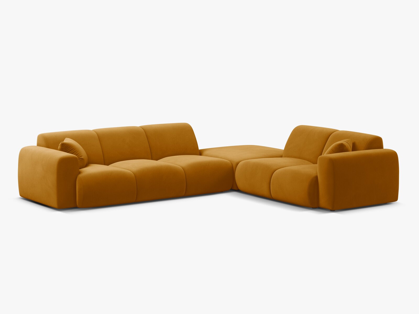 Micadoni Ecksofa Molino 6-Sitzer Rechts Samt Casino Gelb