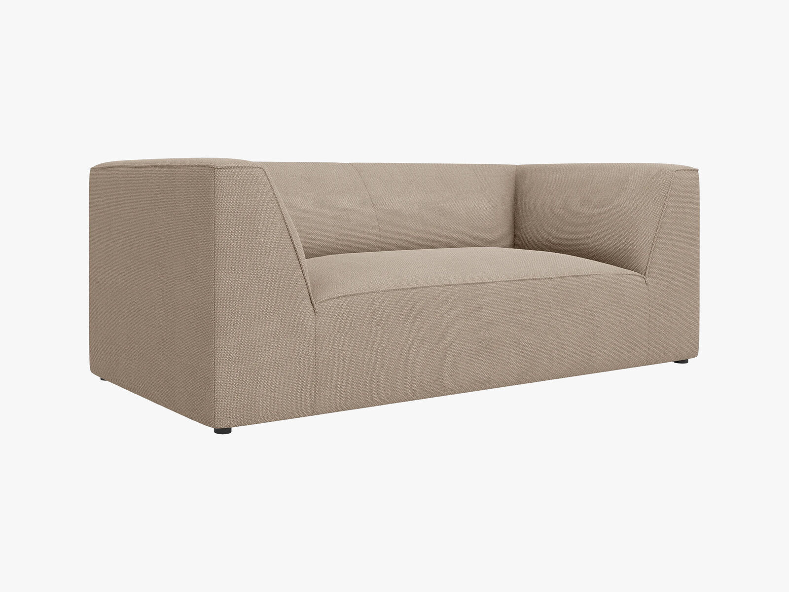 Micadoni Sofa Ruby 2-Sitzer Strukturierter Stoff Ottawa Dunkelbeige