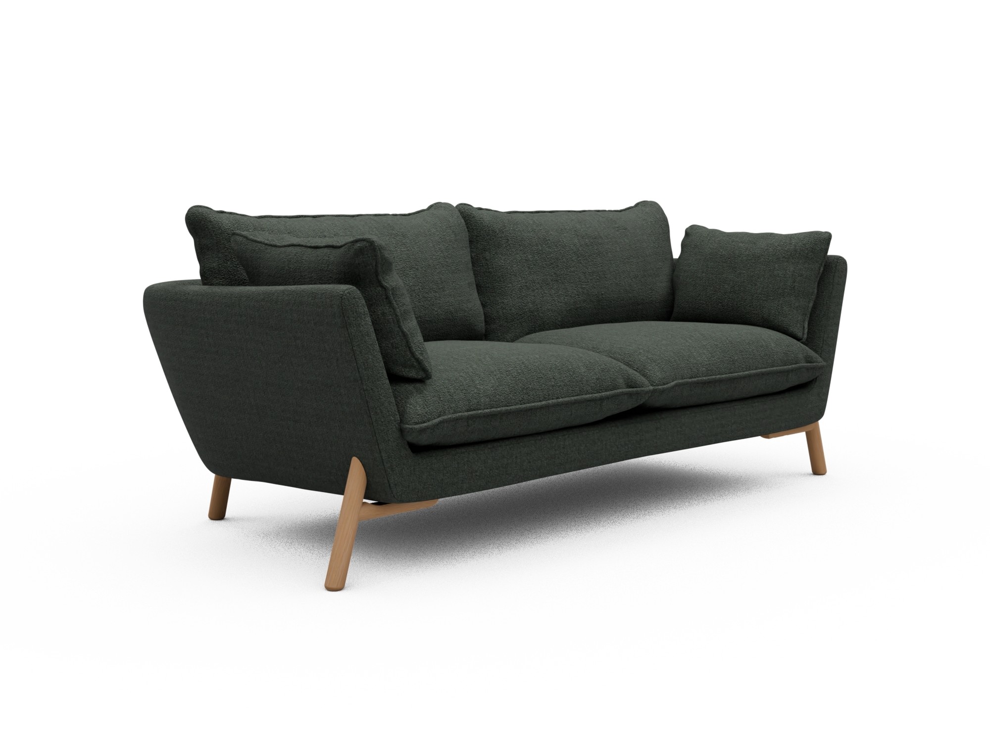 Skandi Home Sofa Emil Soft 2-Sitzer Beinfarbe Eiche Natur Aivi-Pine-Green moebelfaktor