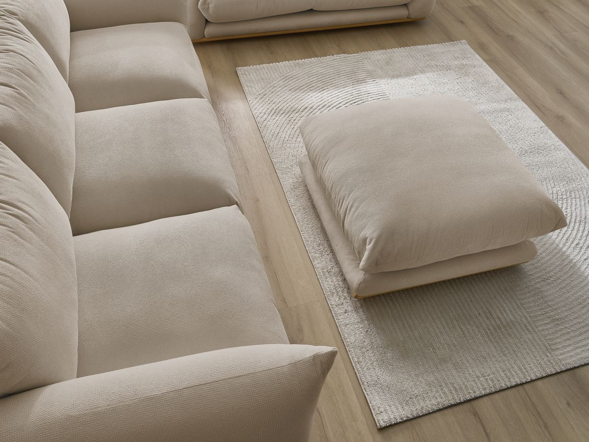 Bobochic Ernest Sofa 6-Sitzer mit Pouf Stoff Taupe
