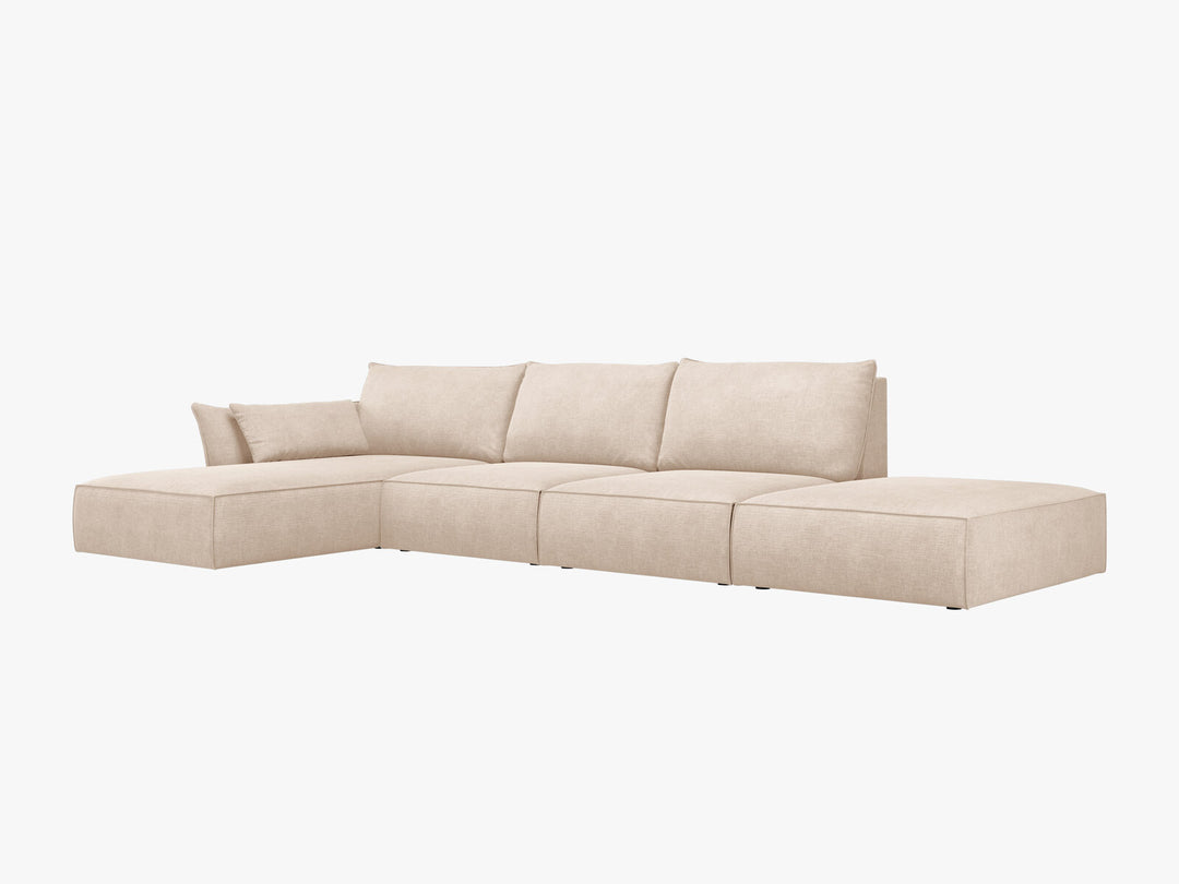 Micadoni Ecksofa Kaelle 5-Sitzer Links Chenille Over The Horizon Beige