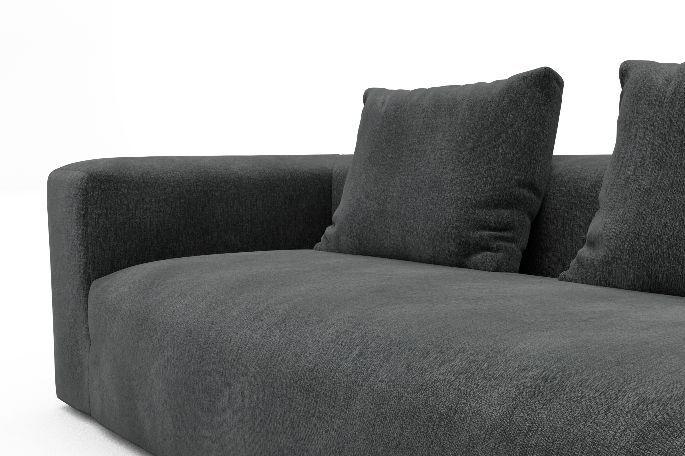 Ecksofa Fred Chaiselongue rechts mit 2,5-Sitzer Smooth-Deep-Warm-Grey