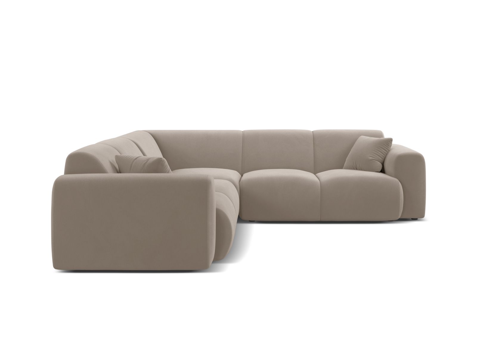 Micadoni Ecksofa Molino 5-Sitzer Samt Casino Helles Beige