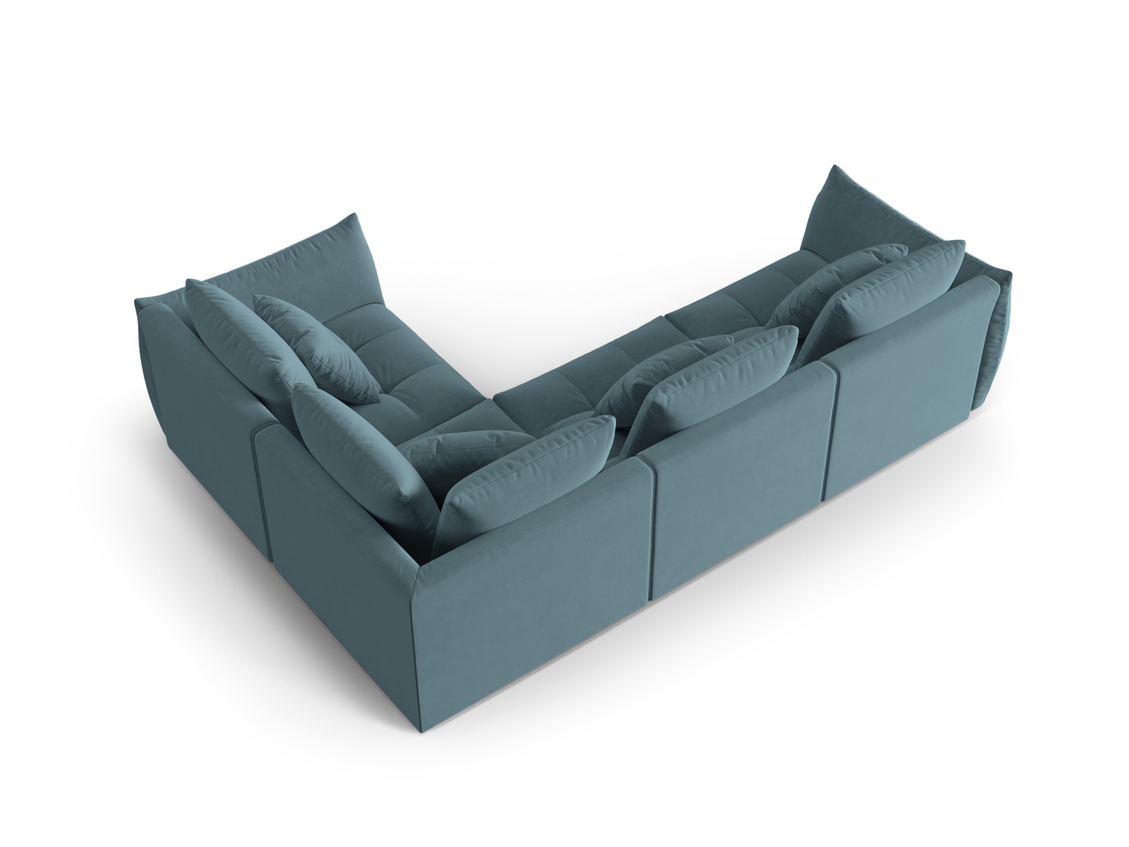 Micadoni Ecksofa Bloom 4-Sitzer Rechts Samt Pastellblau