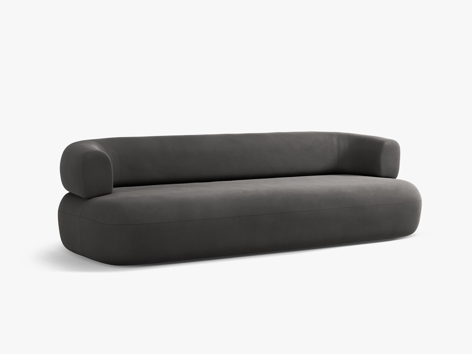 Micadoni Sofa Jenny 3-Sitzer Samt Salvador Dunkelgrau