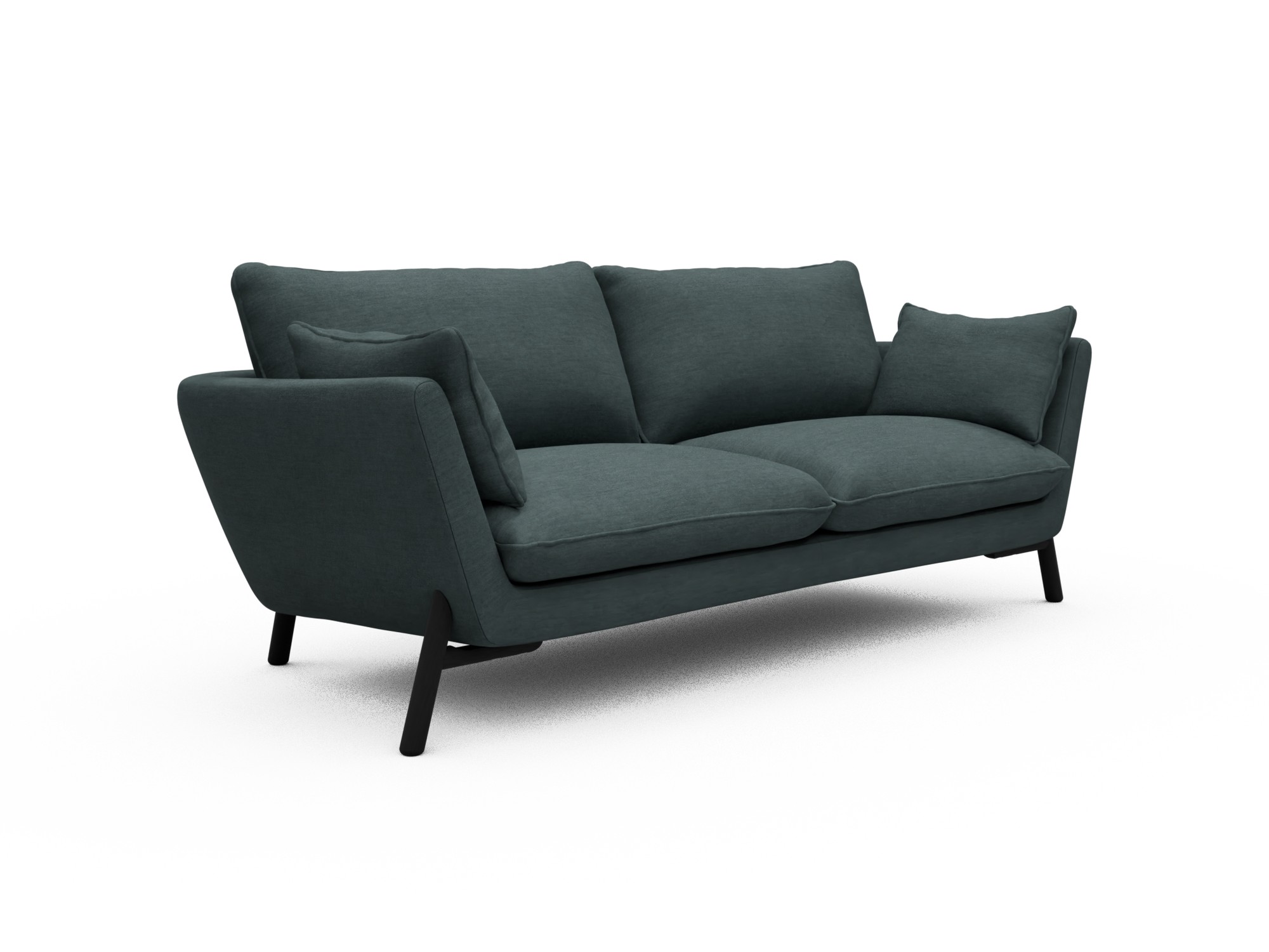 Skandi Home Sofa Emil 3-Sitzer Beinfarbe Eiche Schwarz Vivus-Blue moebelfaktor
