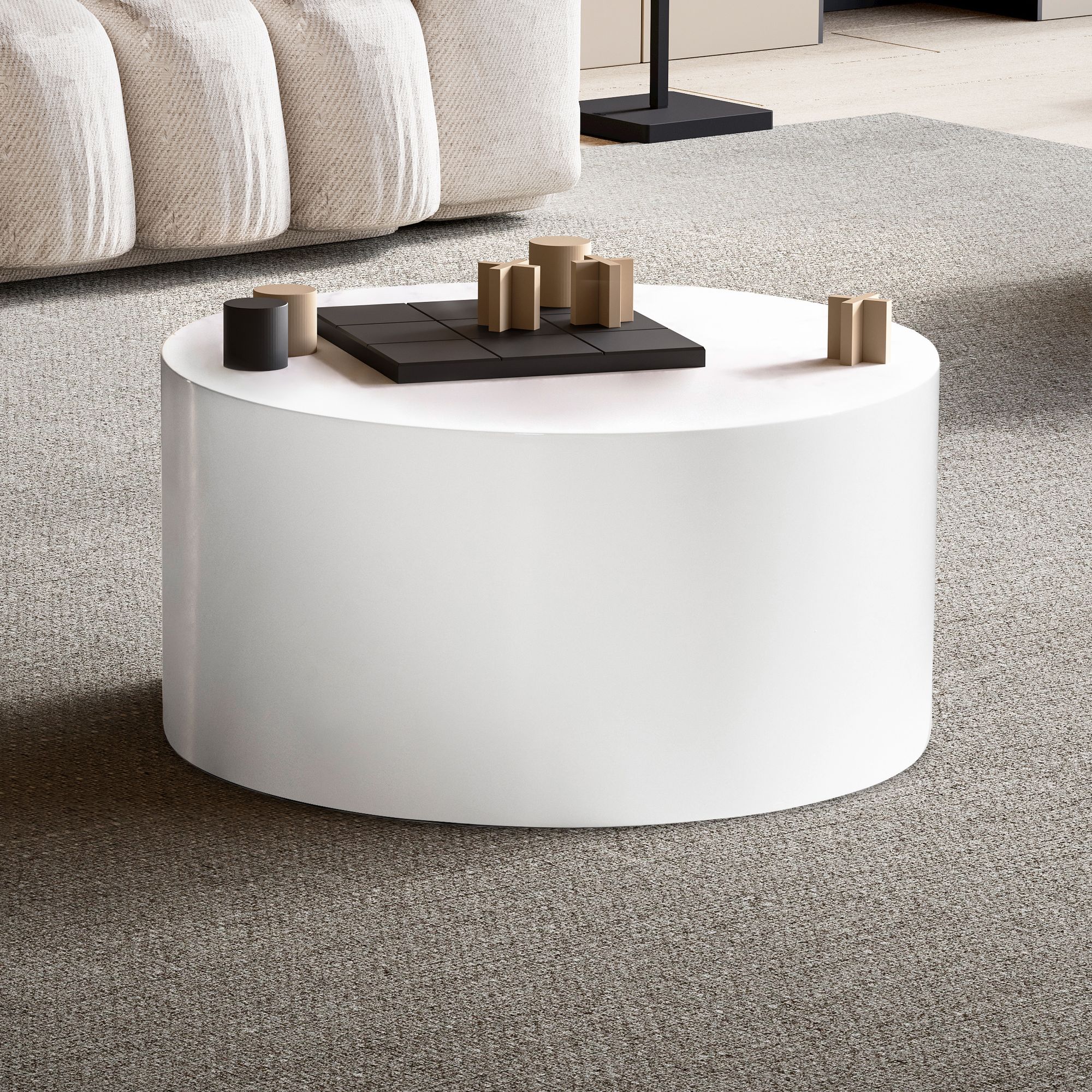 Couchtisch Alsen Weiß Ø 60 cm
