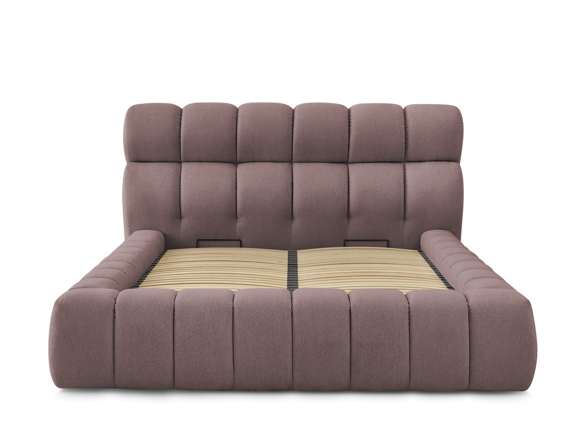 Bobochic Mont-blanc Polsterbett mit Bettkasten Stoff Rosa, Liegefläche 140 × 190 cm