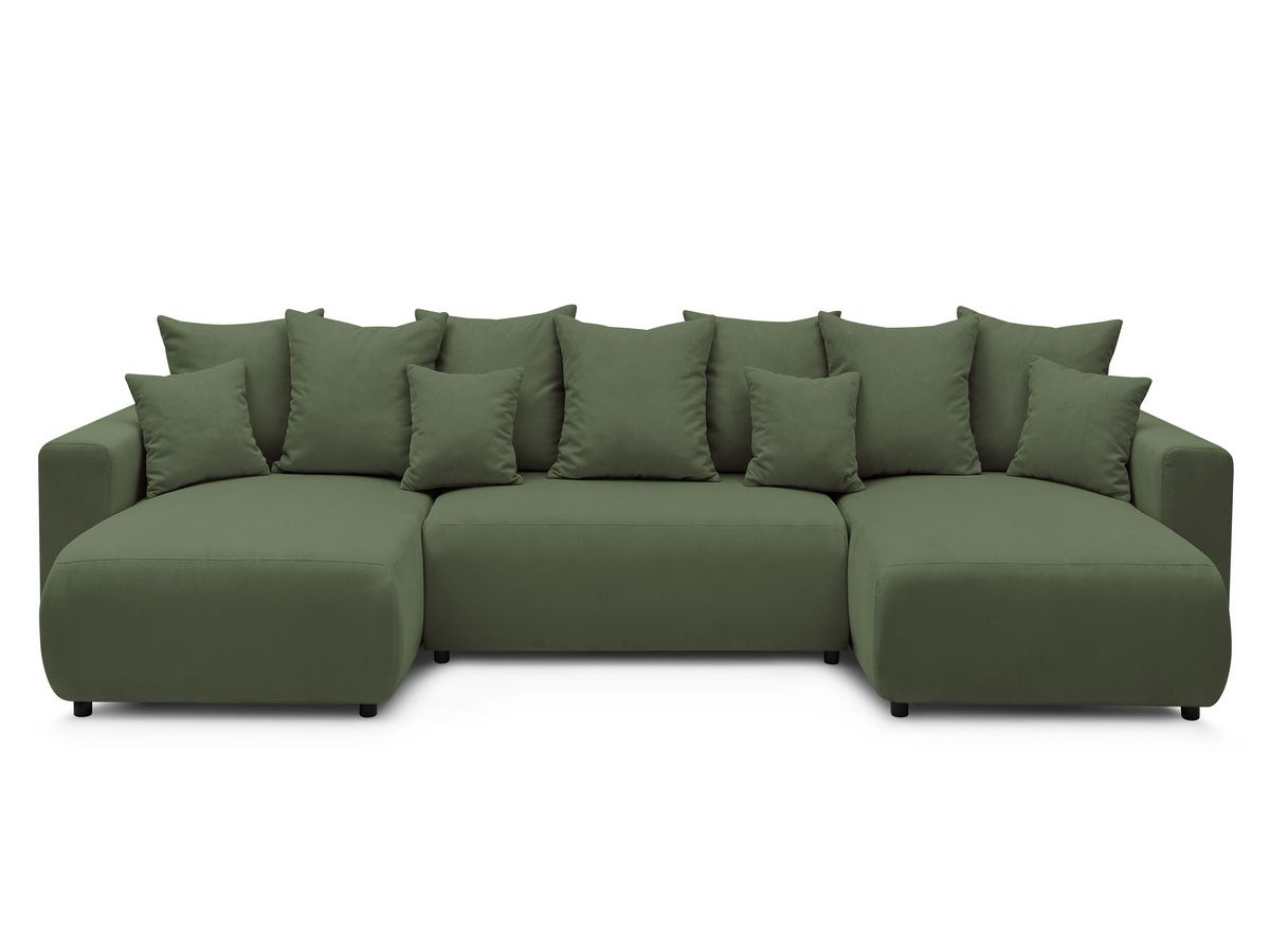 Bobochic Envy Wohnlandschaft mit Pouf Cordsamt Grün