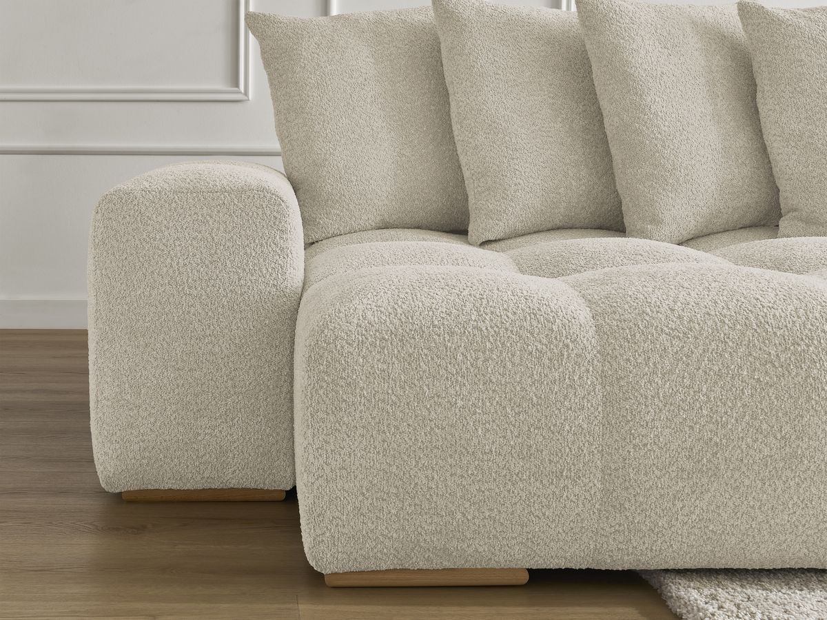 Bobochic Anakin Wohnlandschaft, 10 Kissen Bouclé-Stoff Beige
