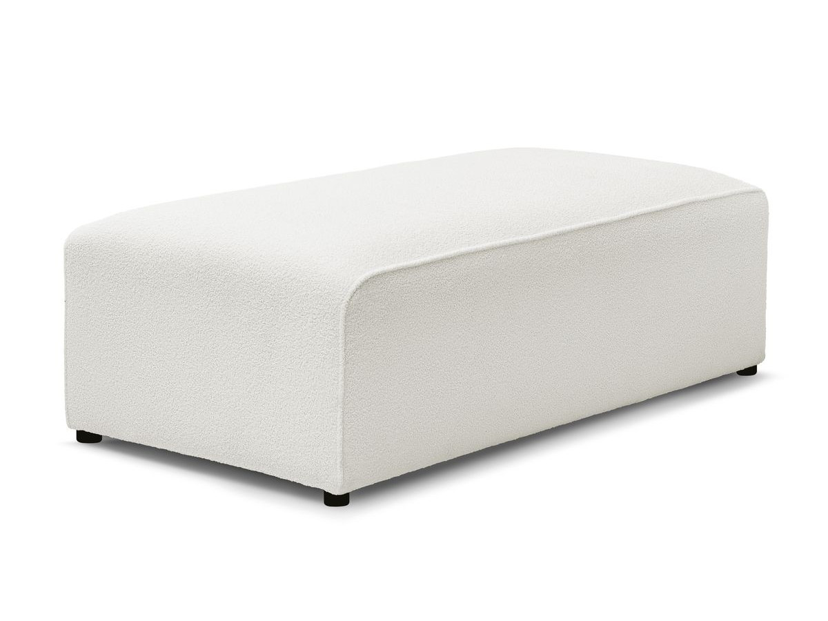 Bobochic Megeve Pouf Bouclé-Stoff Weiß