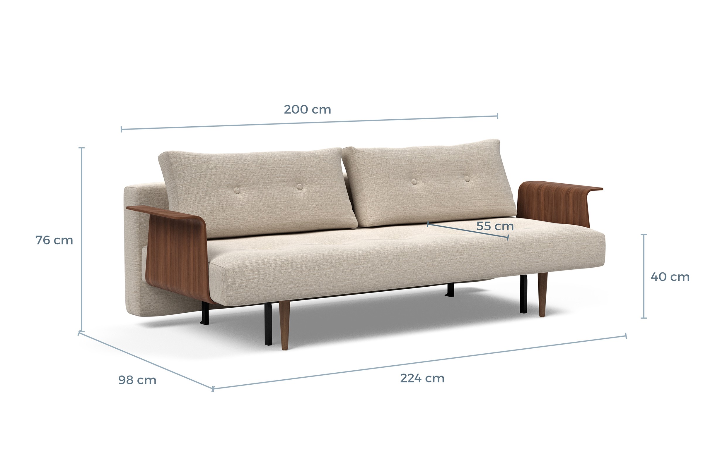 Schlafsofa Recast mit Armlehnen