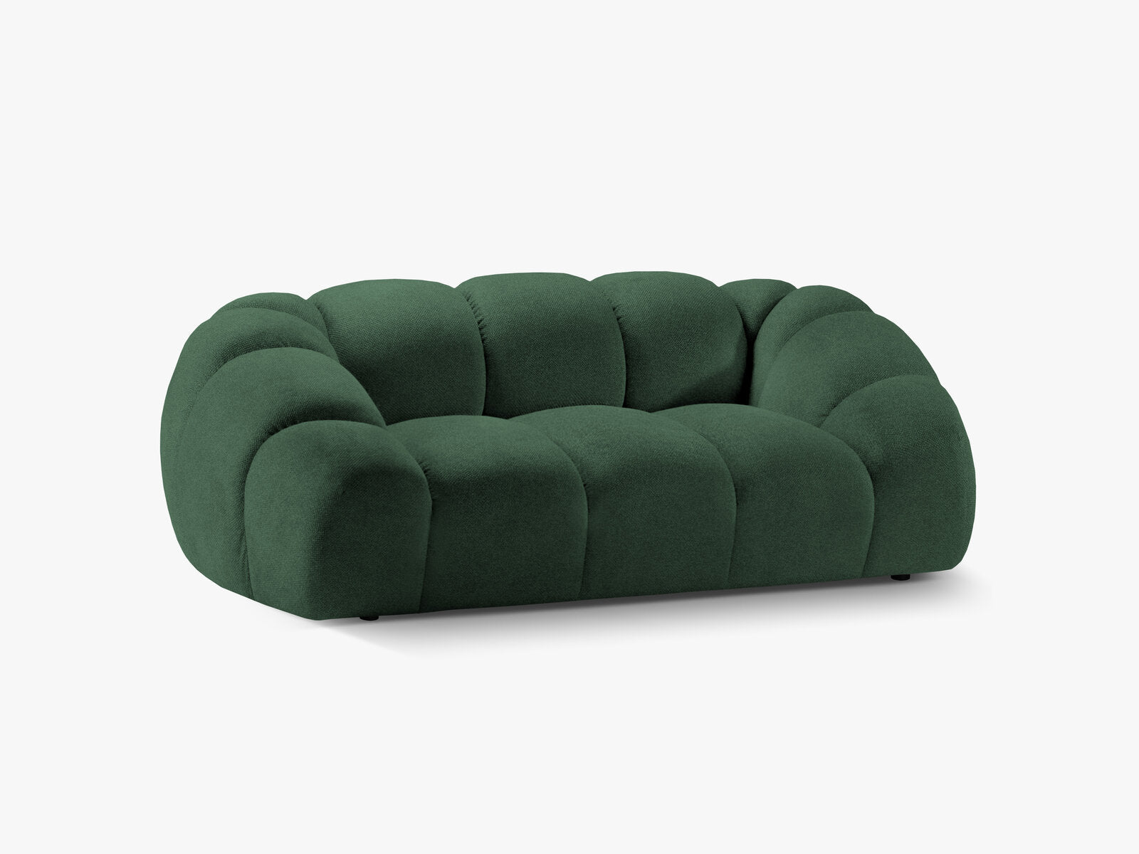 Micadoni Sofa Diana 2-Sitzer Strukturierter Samtstoff Grün