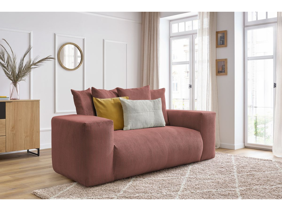 Bobochic Voltaire Sofa 2-Sitzer Cordsamt Rosa