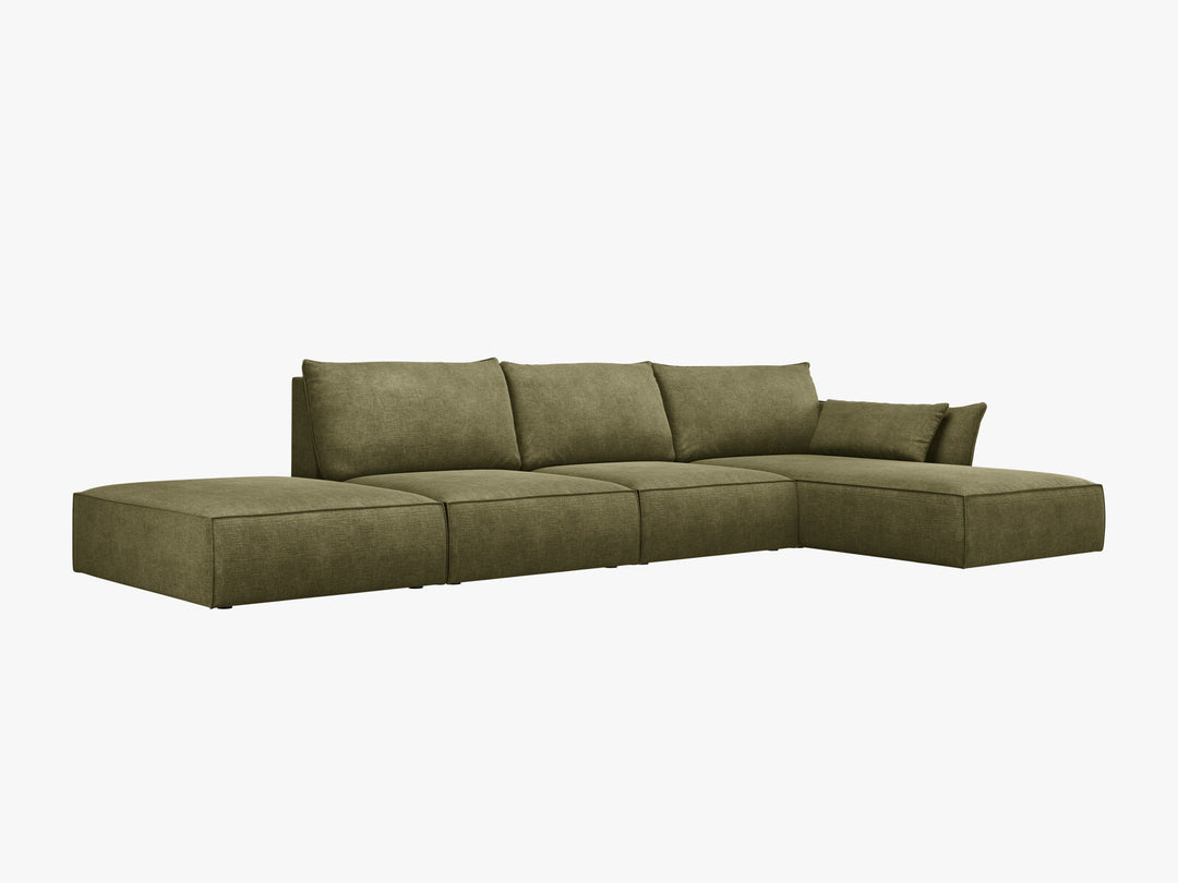 Micadoni Ecksofa Kaelle 5-Sitzer Rechts Chenille Over The Horizon Grün