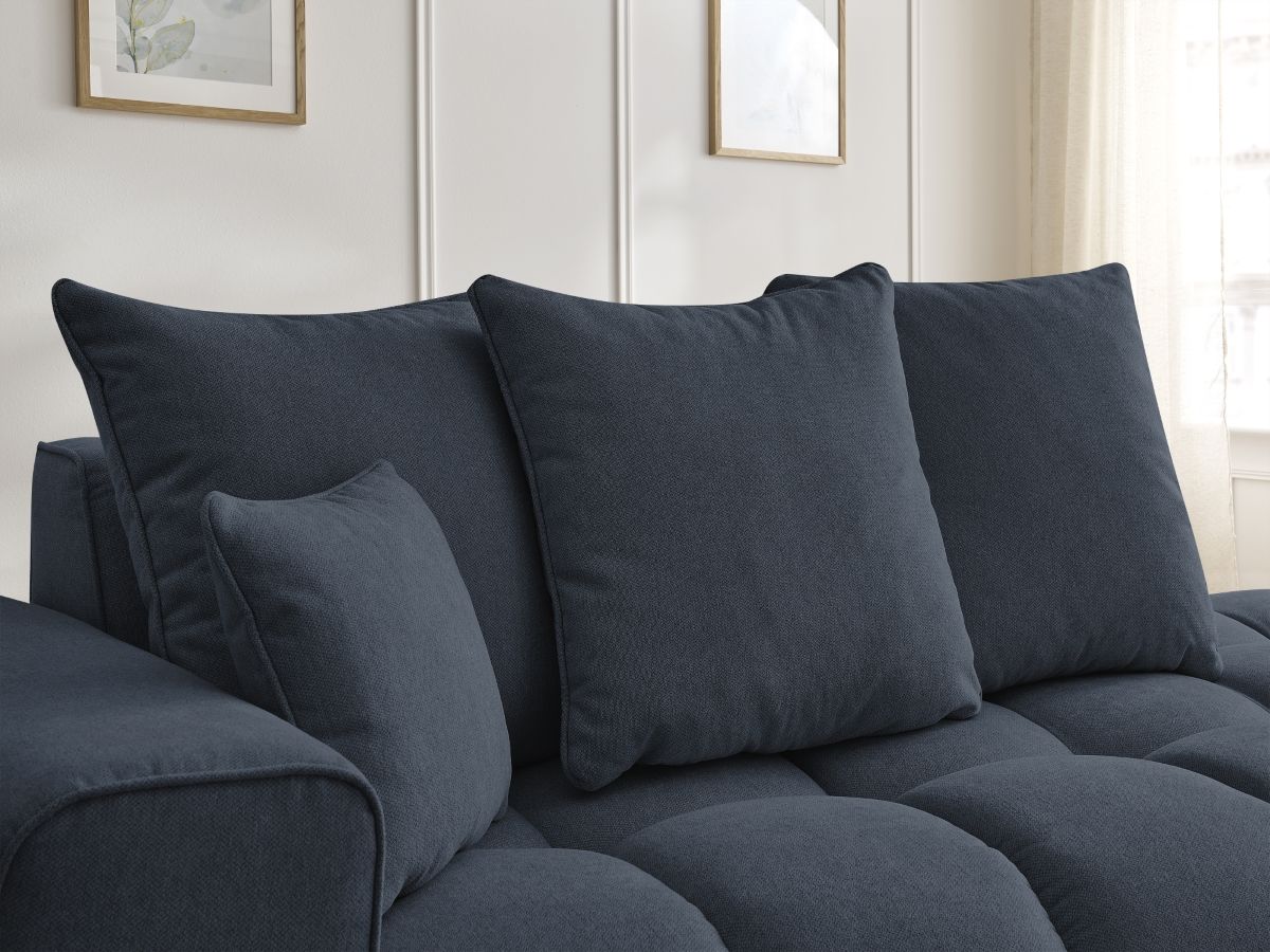 Bobochic Mont-blanc Sofa 4-Sitzer Melange-Stoff Dunkelblau Armlehne links
