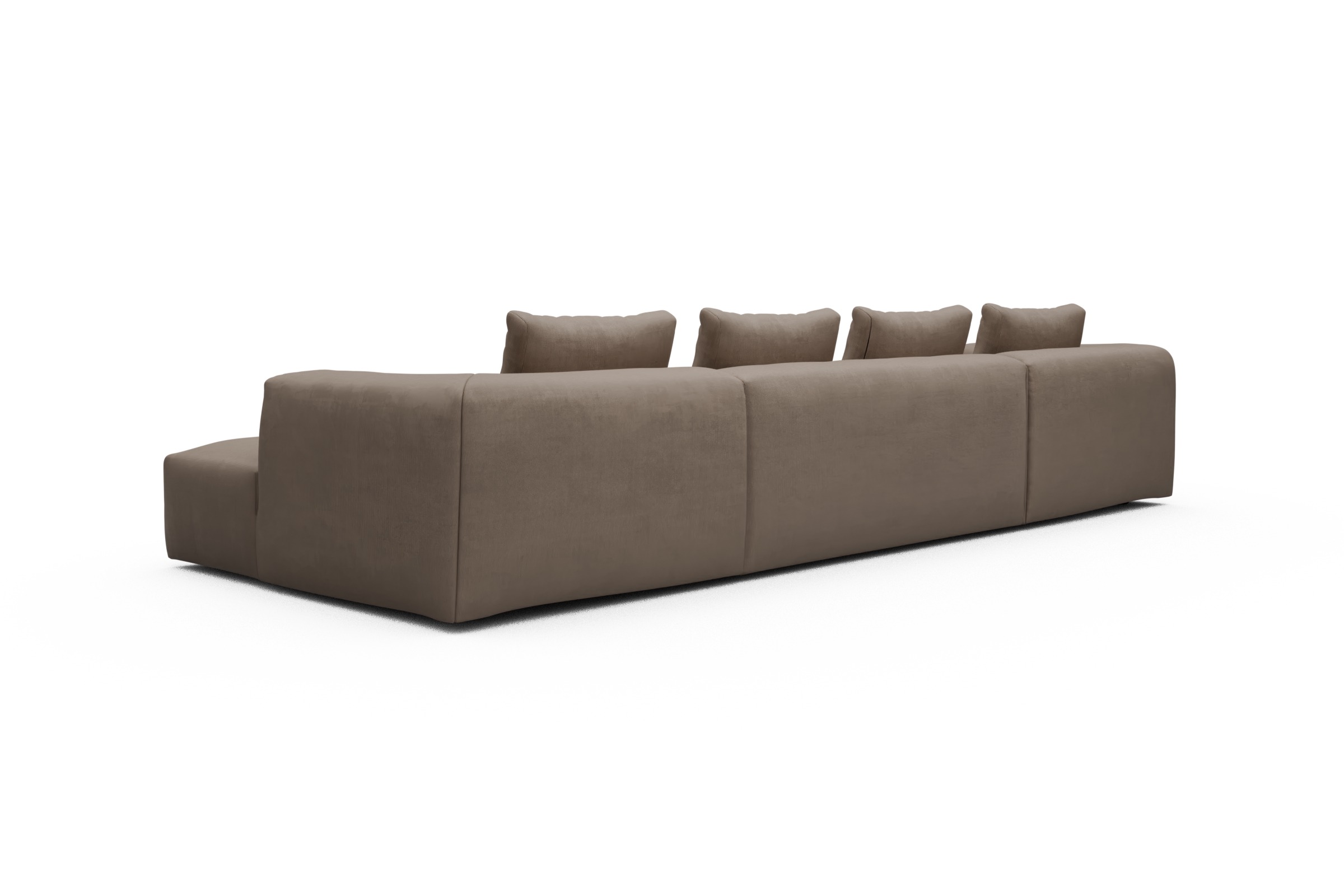 Wohnlandschaft Fred mit 2-Sitzer und Chaiselongue beidseitig Cordufine-Biege