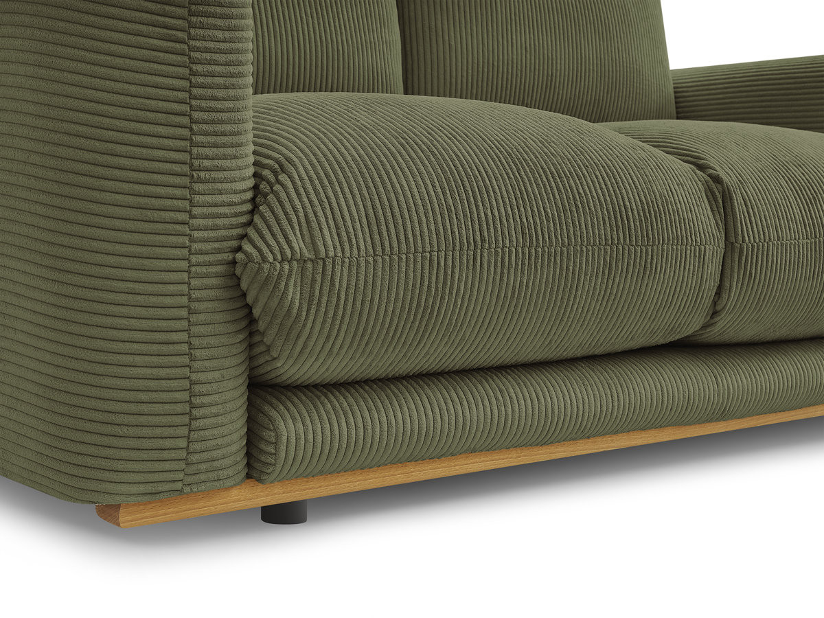 Bobochic Ernest Sofa 3-Sitzer mit Pouf 193 × 106 cm Cordsamt Hellgrün