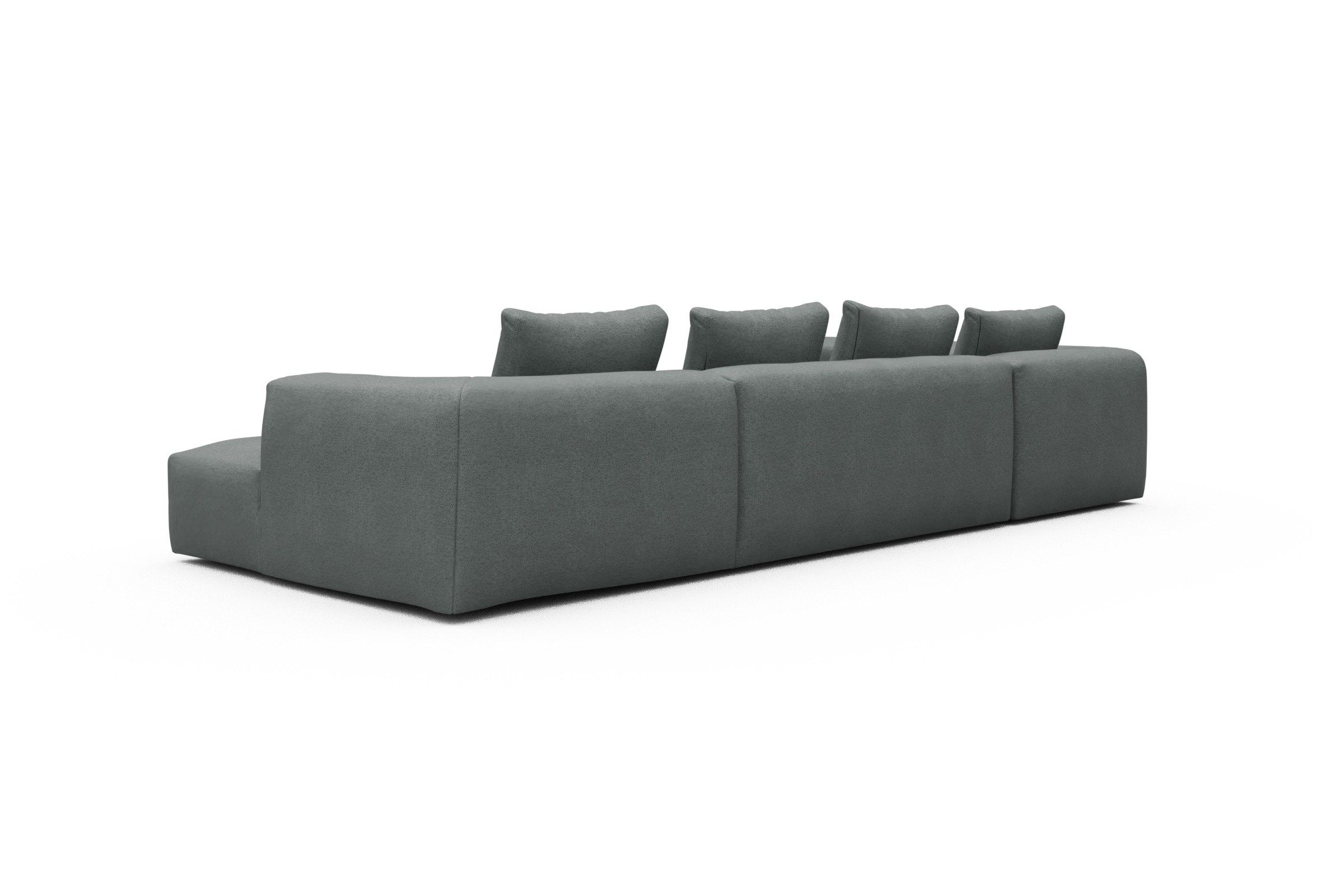 Wohnlandschaft Fred Chaiselongue rechts mit 2-Sitzer und lange Armlehne links Denari-Soft-Grey