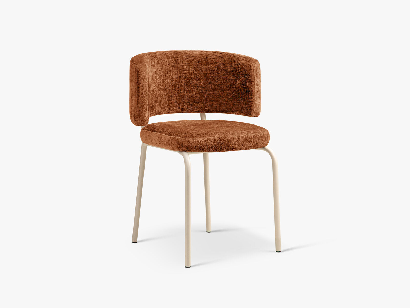 Micadoni Dora Samtiger Stuhl Chenille Perfect Harmony Terrakotta Creme