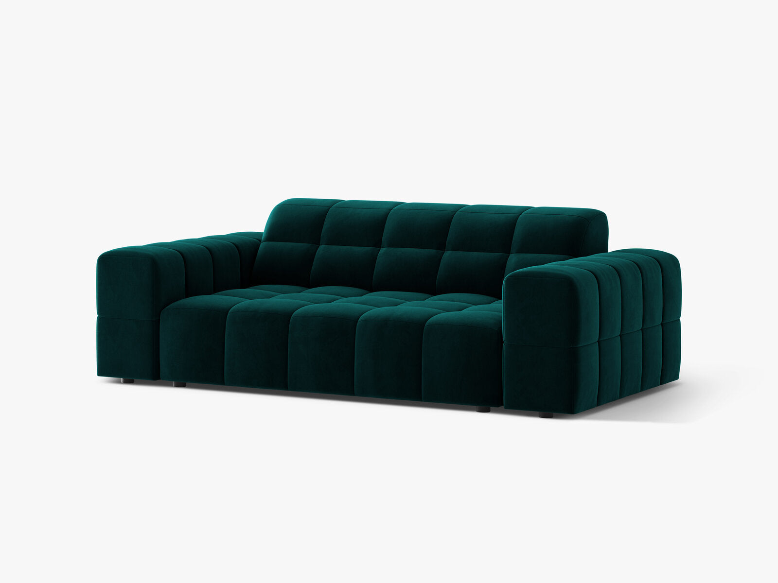 Micadoni Jennifer Sofa 2-Sitzer Samt Venus Dunkelpetrol