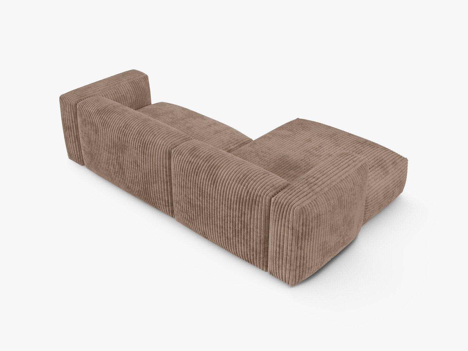 Micadoni Ecksofa Martina 2-Sitzer 90cm Sitztiefe Links Kord Tilia Eichel