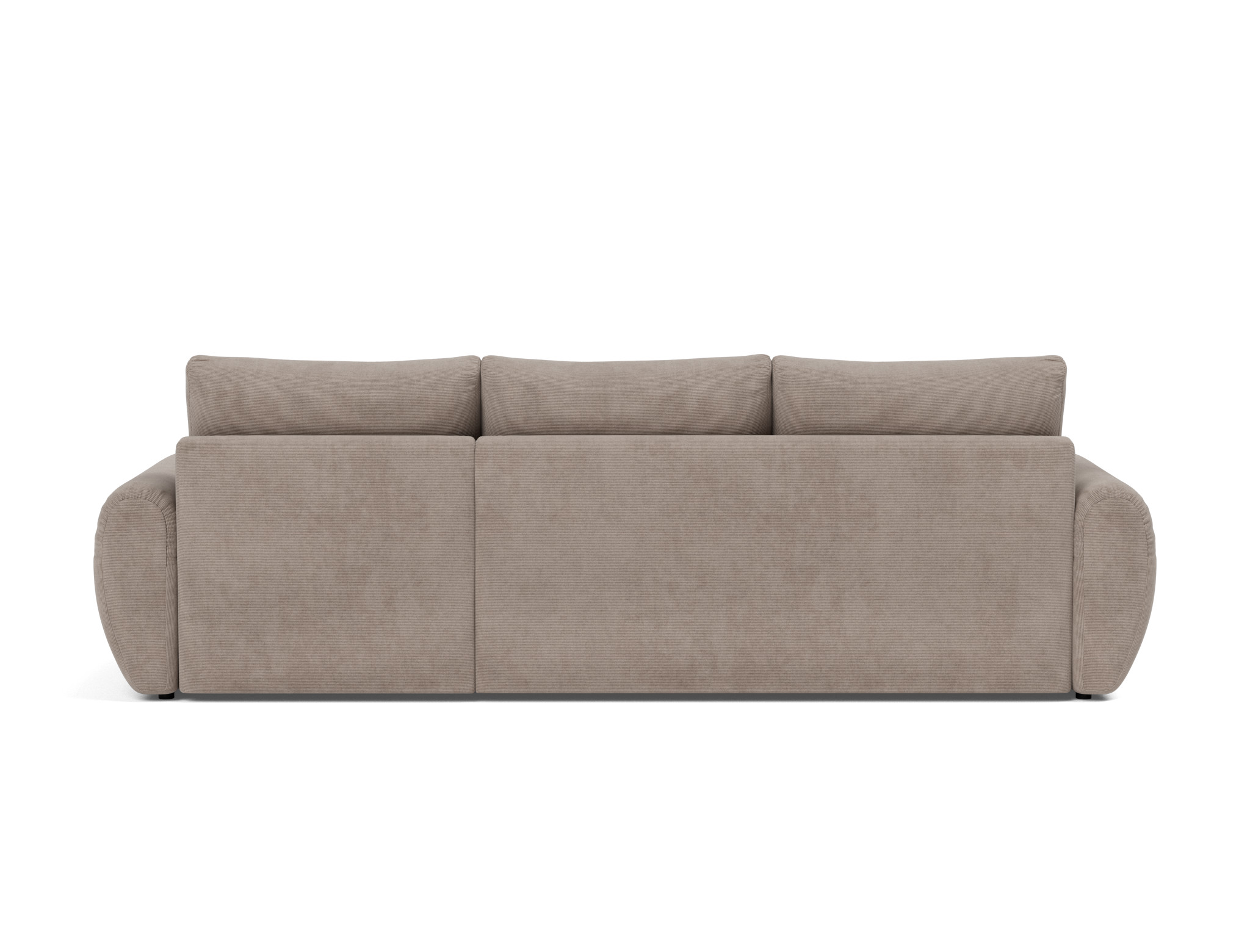 Schlafsofa Norum mit Chaiselongue und Curve-Armlehnen Kord Cordufine 318-Beige