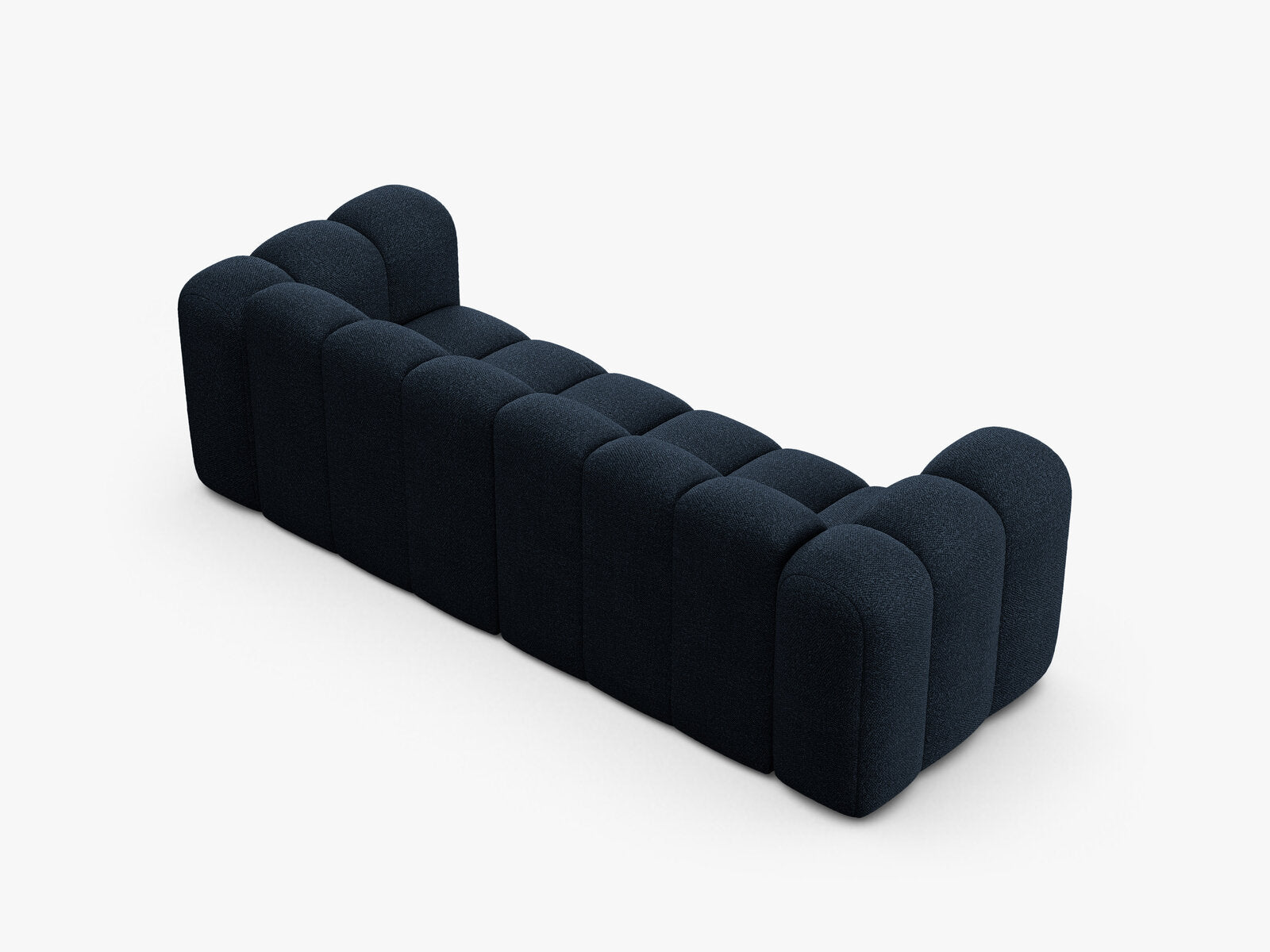 Micadoni Sofa Lupine 3-Sitzer Boucle Baloo Dunkelblau