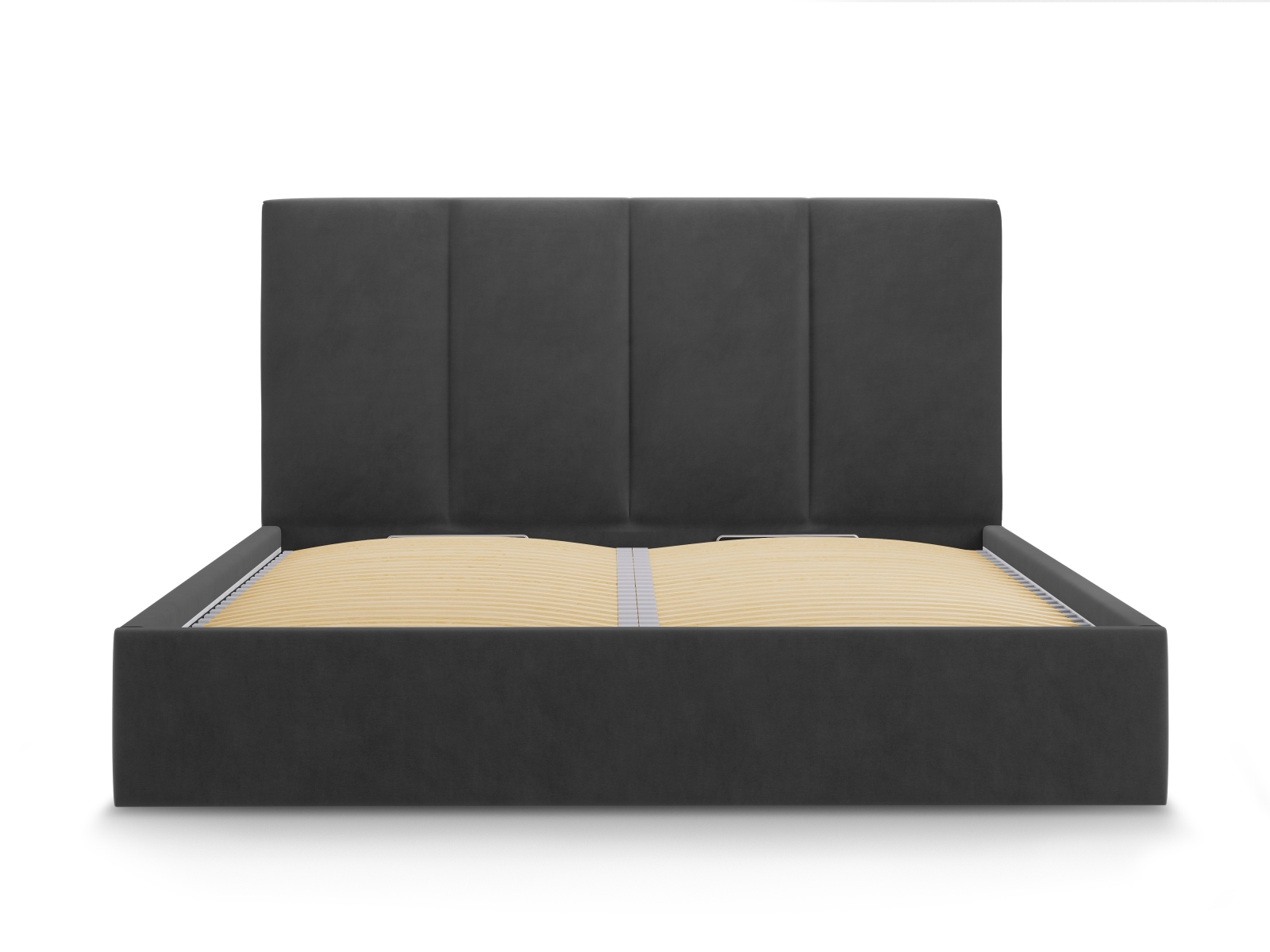 Micadoni Bett Pyla Samt Dunkelgrau 140x200