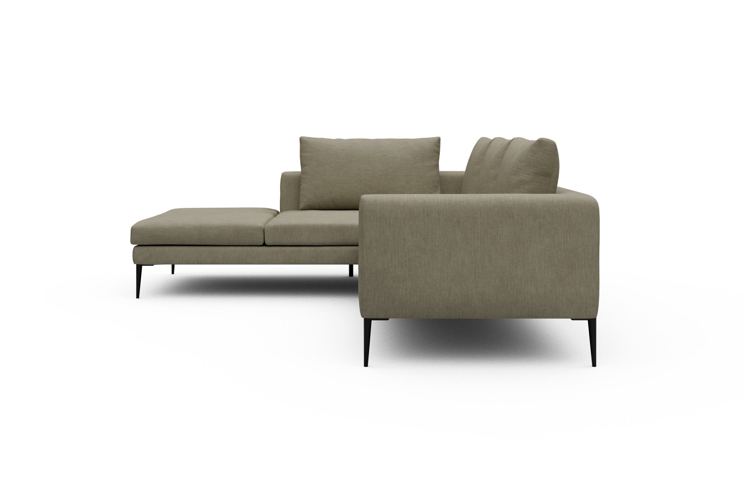 Ecksofa Paul Relax-Ecke links mit 2-Sitzer Vivus-Dusty-Sand