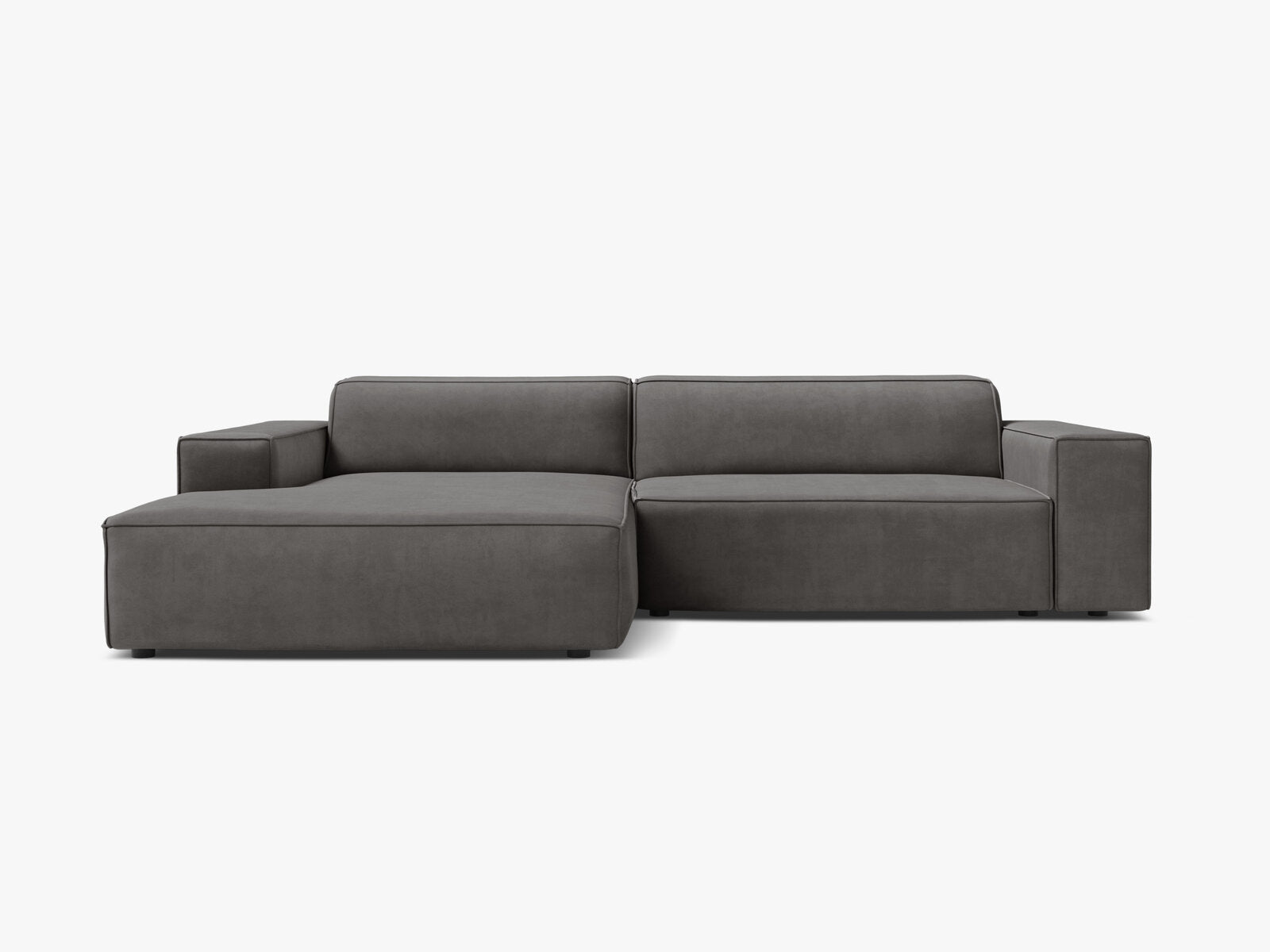 Micadoni Ecksofa Jodie 3-Sitzer Links Samt Bluvel Hellgrau