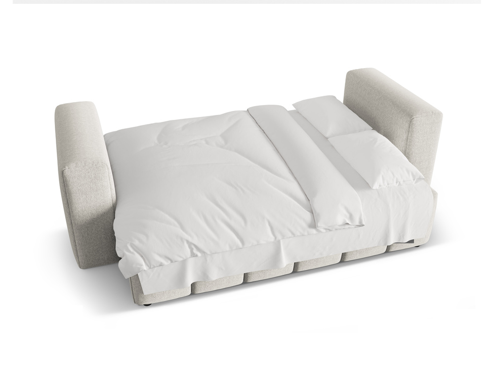 Cosmopolitan Design Schlafsofa Verona 3-Sitzer mit Bettkasten Strukturierter Stoff Sorella Beige