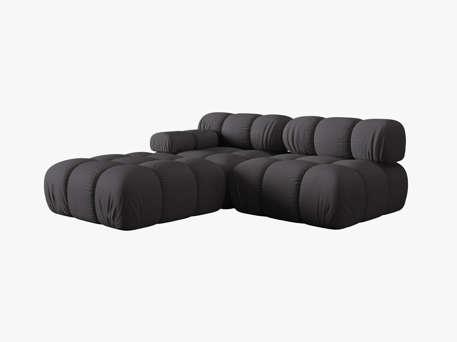 Micadoni Modulares Sofa Bellis 4-Sitzer Links 3D-Stoff Sonic Espresso