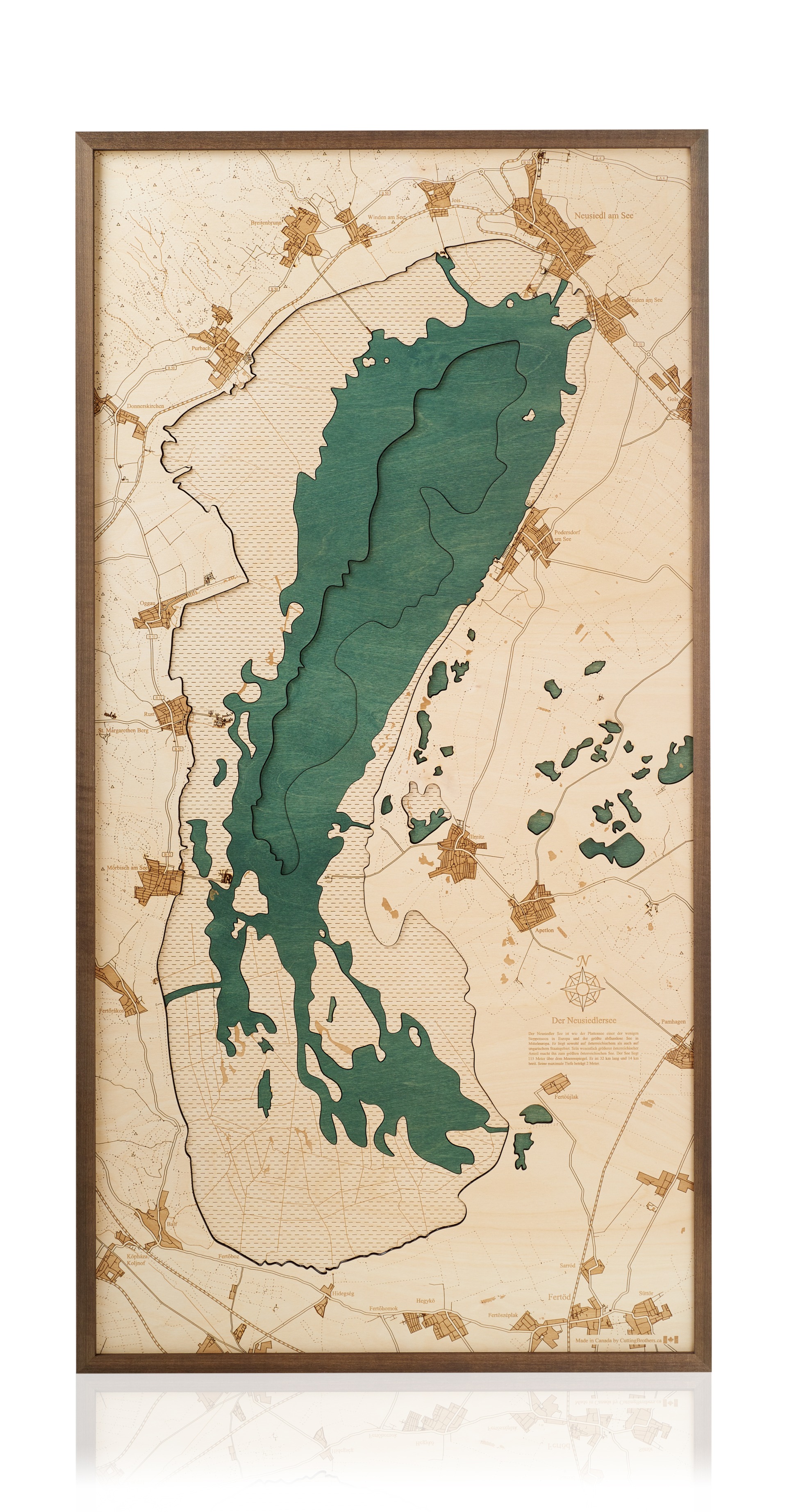 Cutting Brothers 3D Holz-Wandkarte Neusiedlersee 81 x 40.5 moebelfaktor