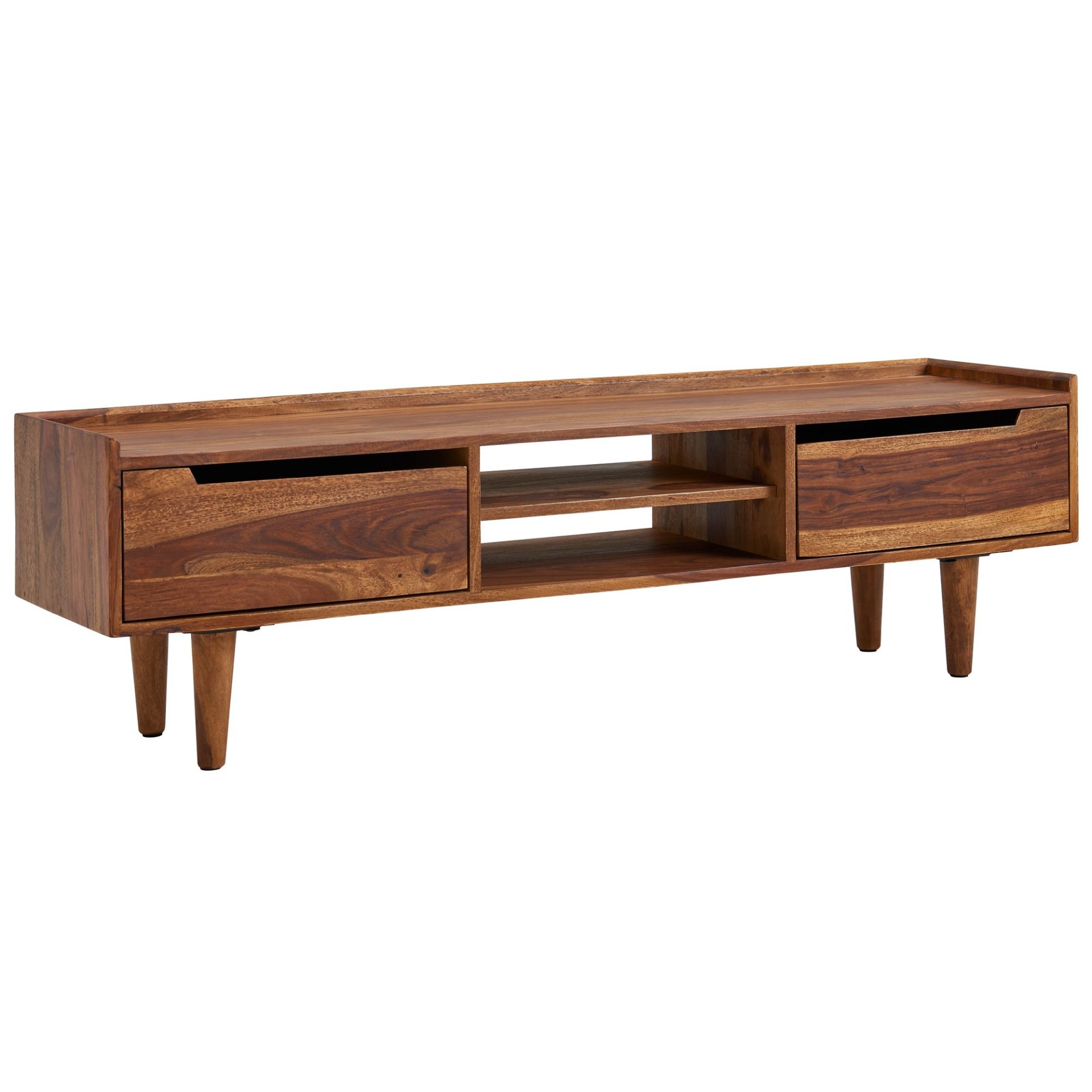 TV-Board Burgsvik Massivholz Dunkelbraun 145 × 35 × 43 cm