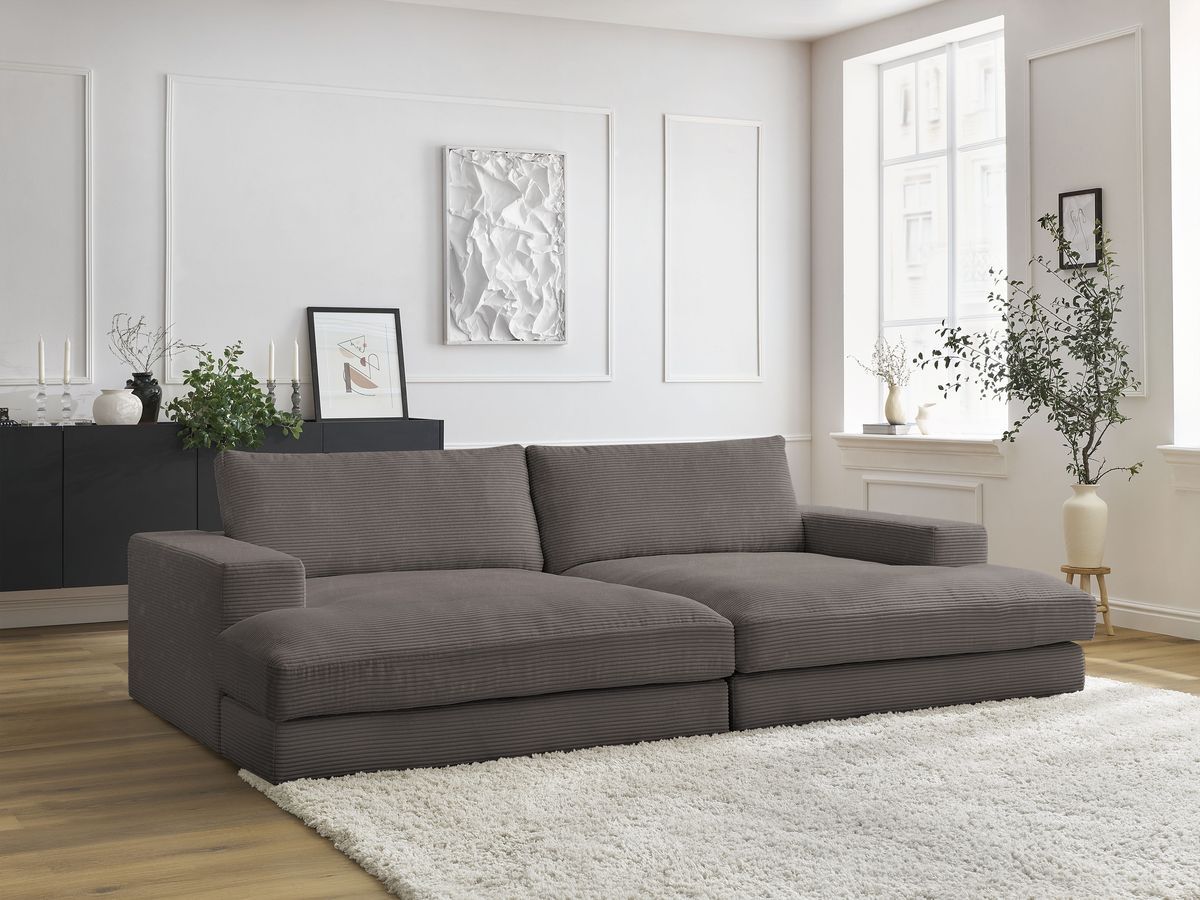 Bobochic Leonard Sofa 4-Sitzer 274 × 159 cm Cordsamt Braun