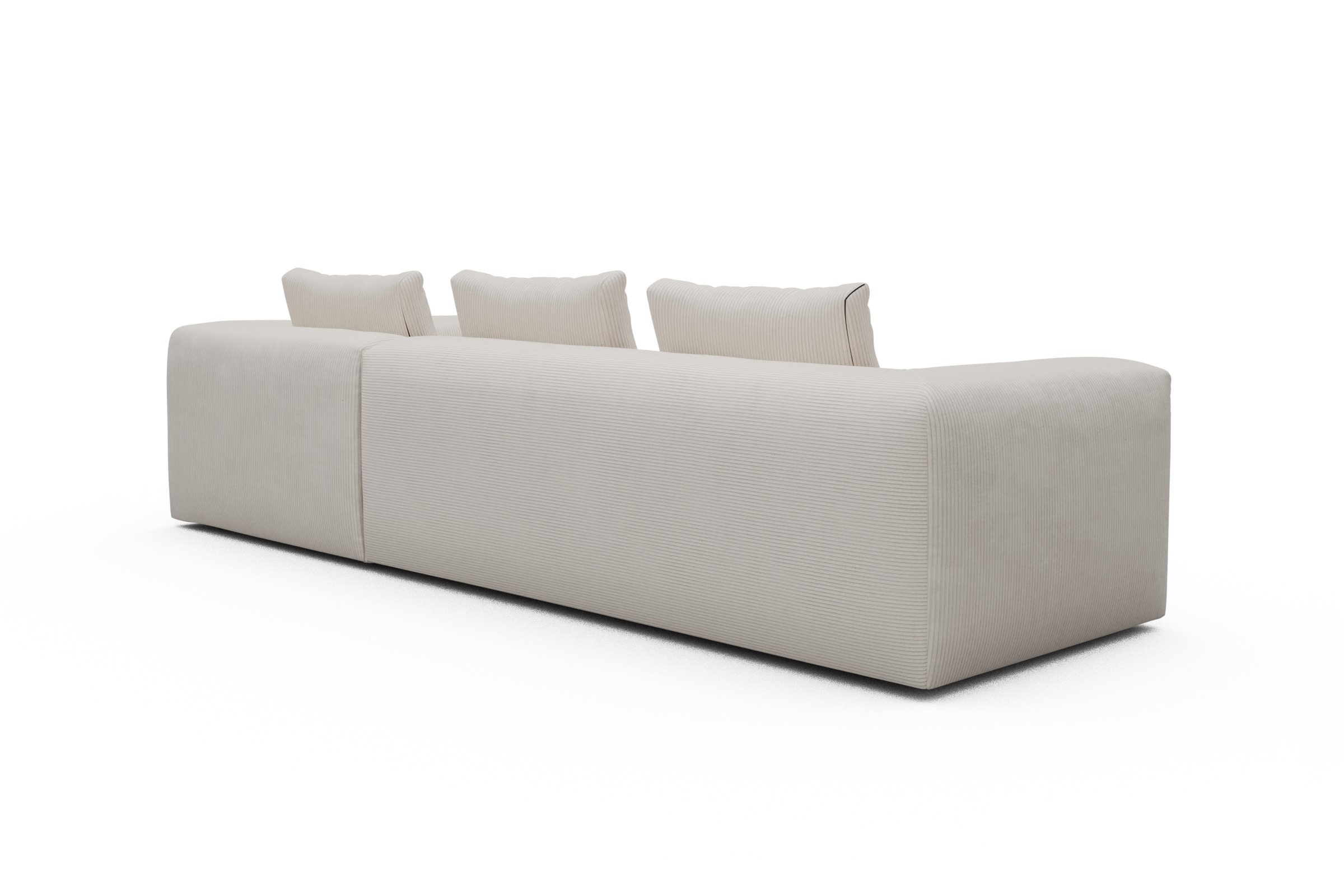 Ecksofa Fred Relax-Ecke rechts mit 2,5-Sitzer Corduroy-Ivory
