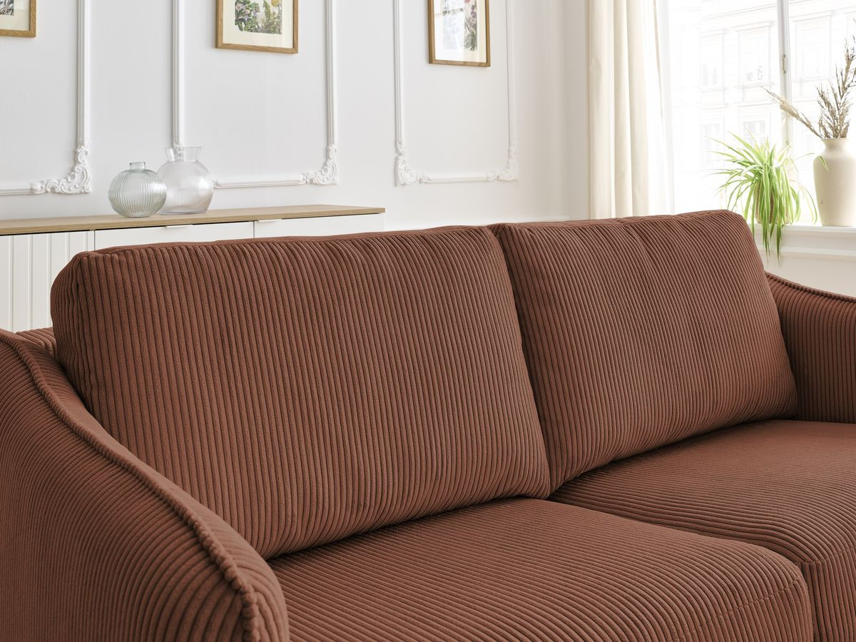 Bobochic Lenny Schlafsofa 3-Sitzer Cordsamt Orange