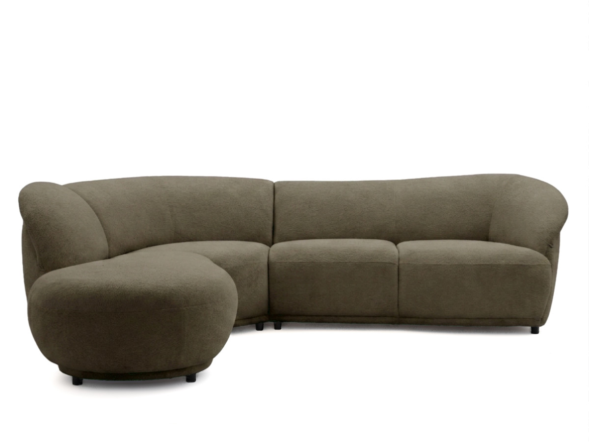 Bobochic Nora Ecksofa Chenille Dunkelbraun Ecke links