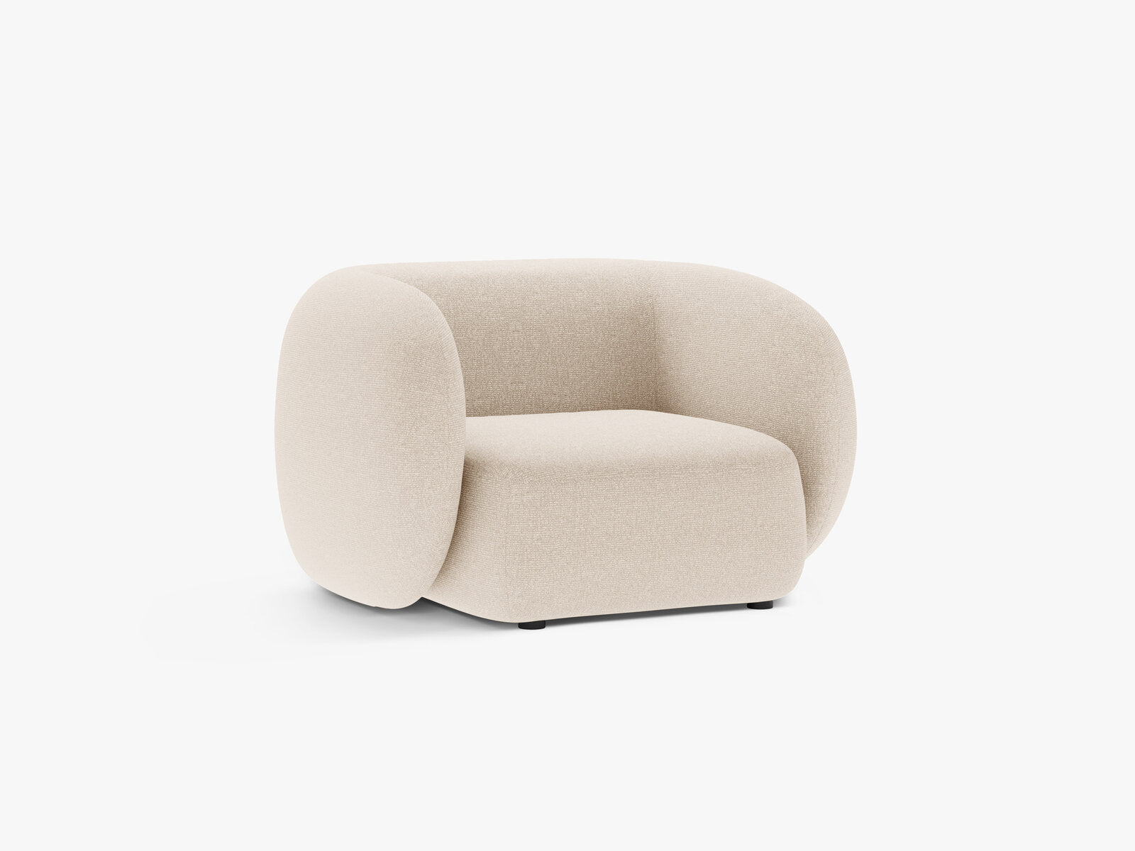 Micadoni Sessel Kate 1-Sitzer Strukturierter Stoff Hellbeige Melange