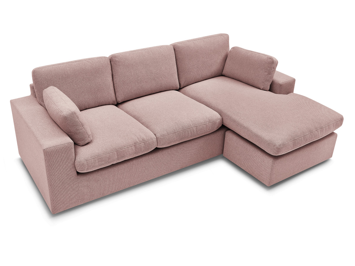 Bobochic Belair Ecksofa 220 × 139 cm Stoff Rosa