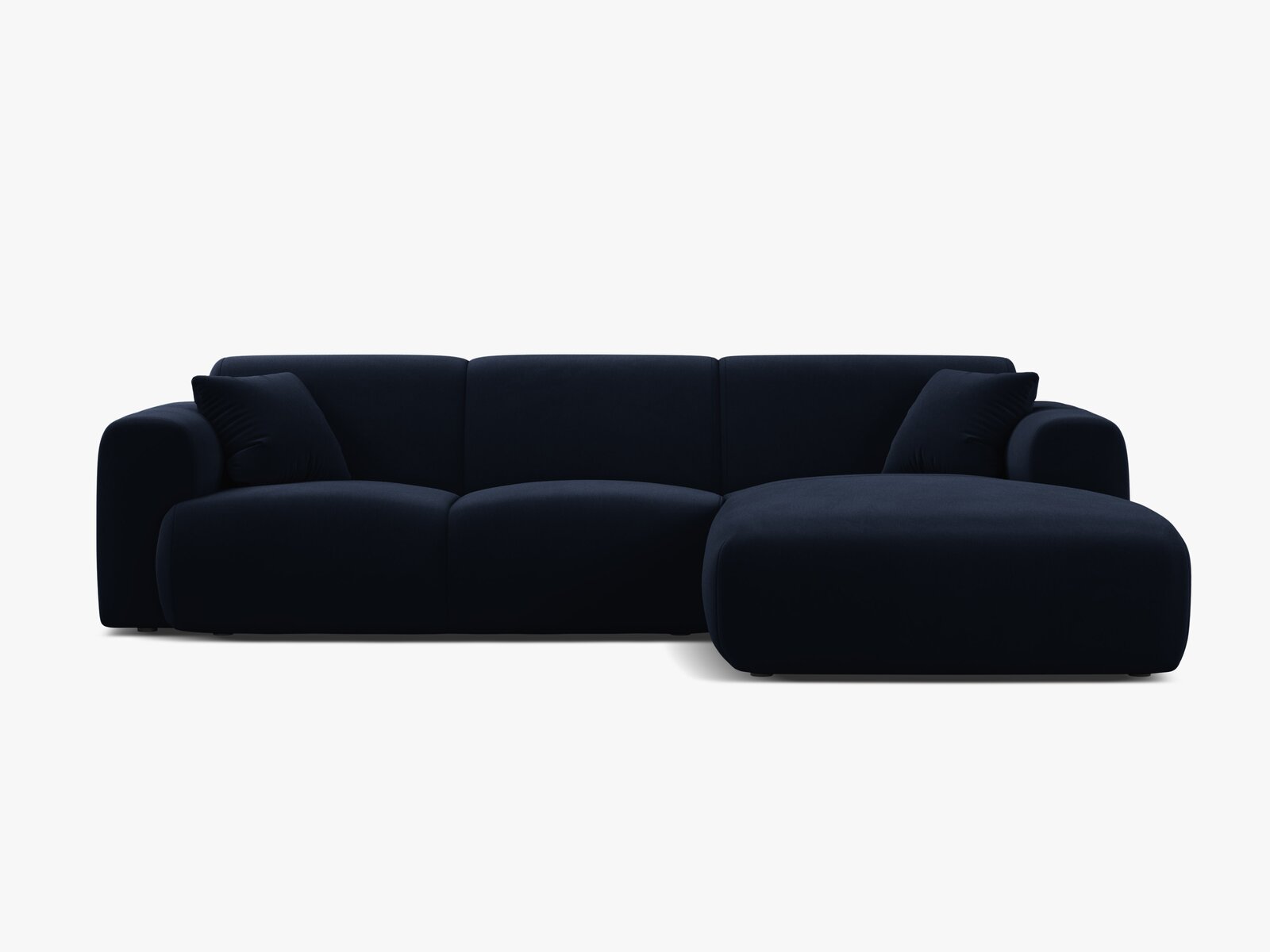 Micadoni Ecksofa Molino 4-Sitzer Rechts Samt Casino Königsblau