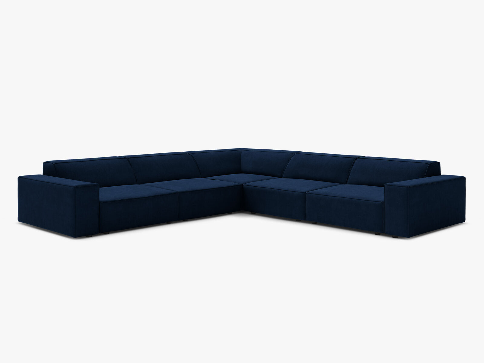 Micadoni Symmetrisches Ecksofa Jodie 6-Sitzer Samt Königsblau