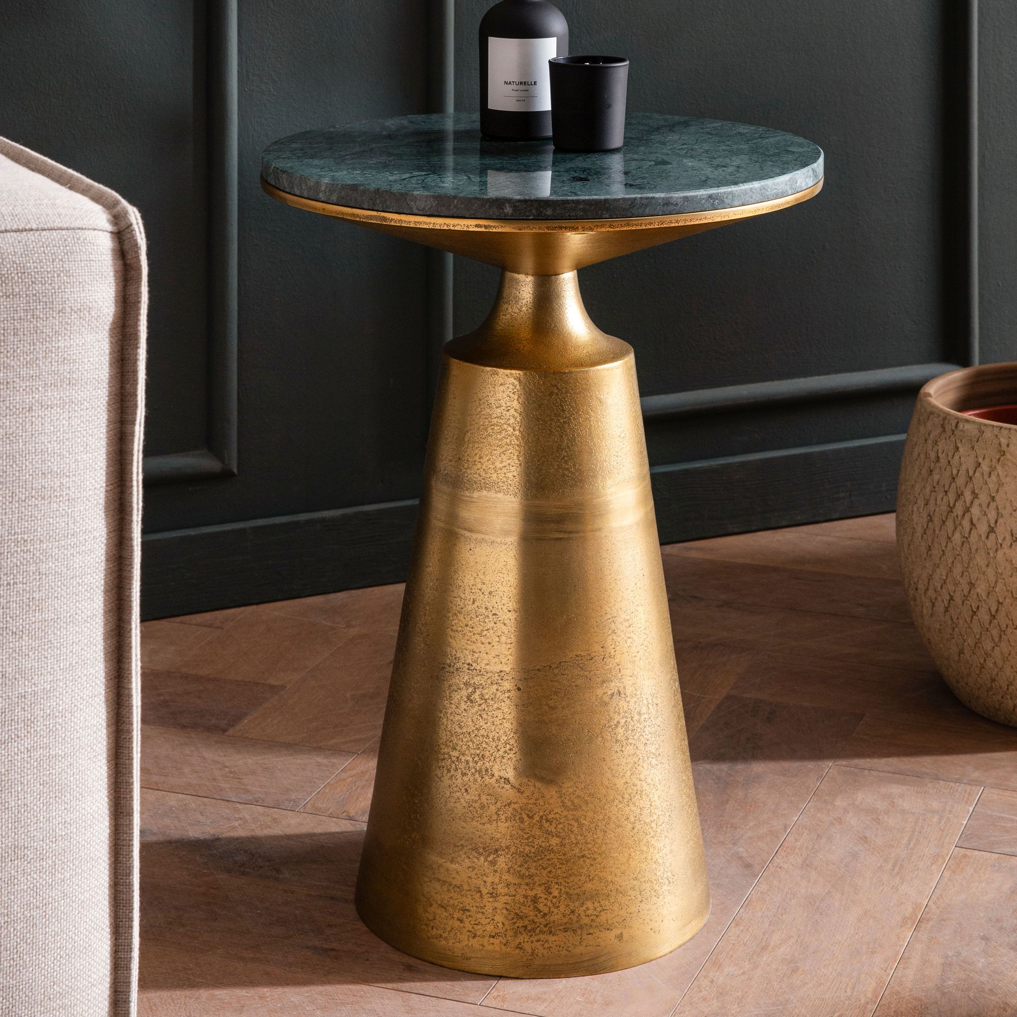 Beistelltisch Jorpeland Marmor Gold Ø 40 cm