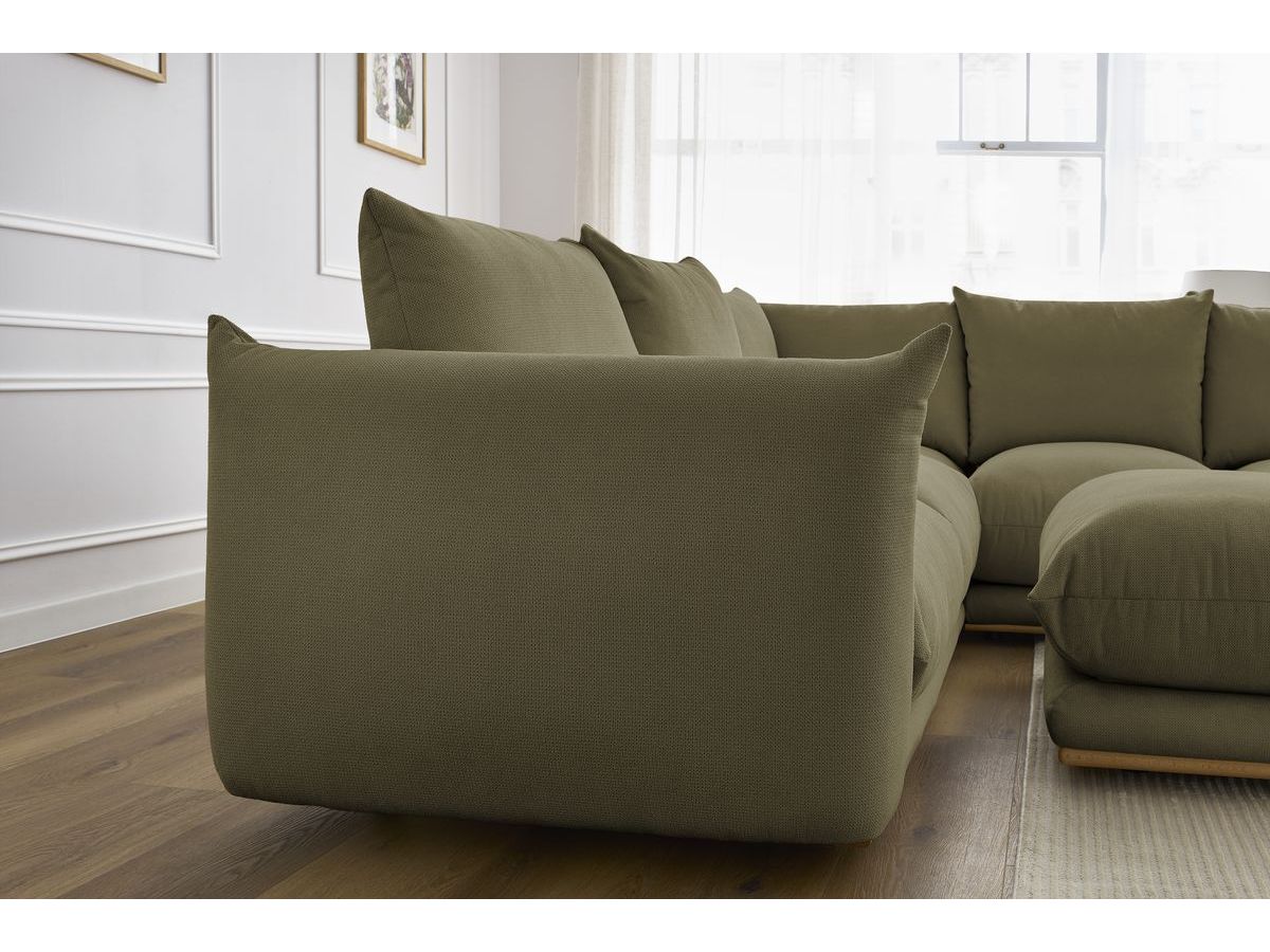 Bobochic Ernest Ecksofa mit Pouf Stoff Grün